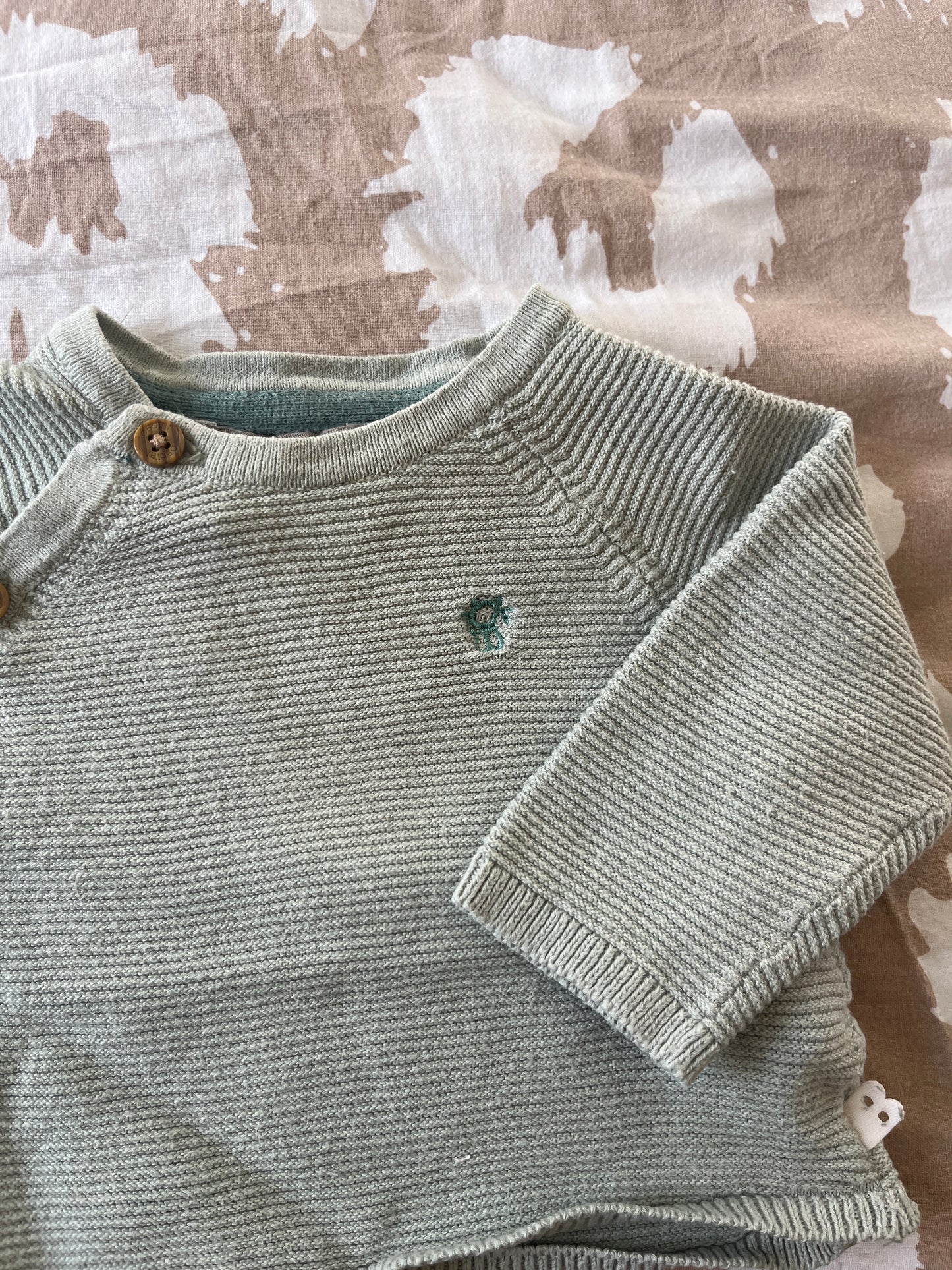 Brassière en maille tricot vert sauge - 0 mois