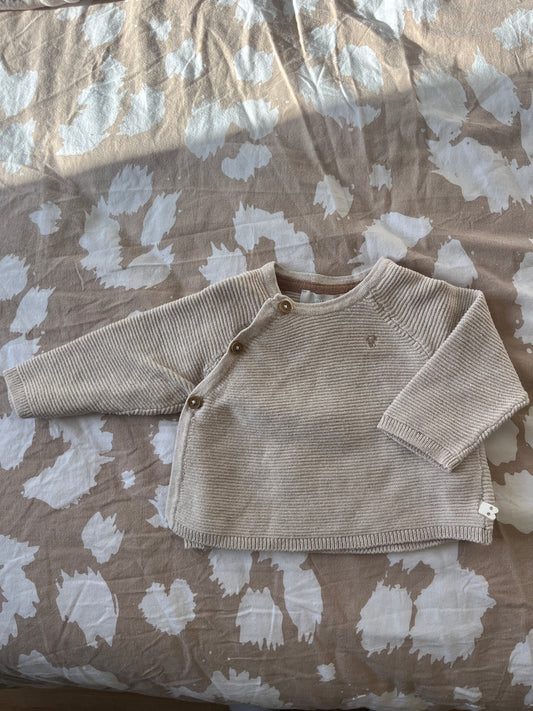 Brassière en maille tricot beige - 0 mois