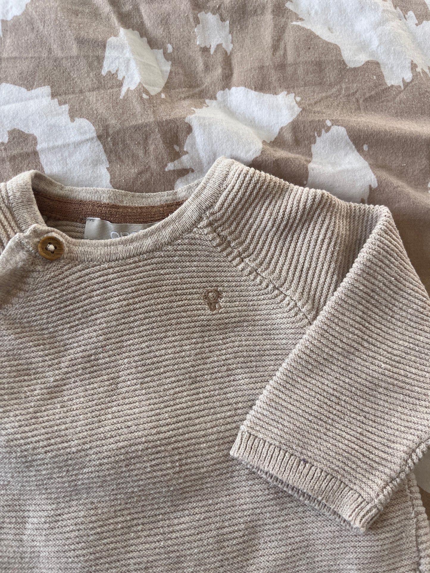 Brassière en maille tricot beige - 0 mois