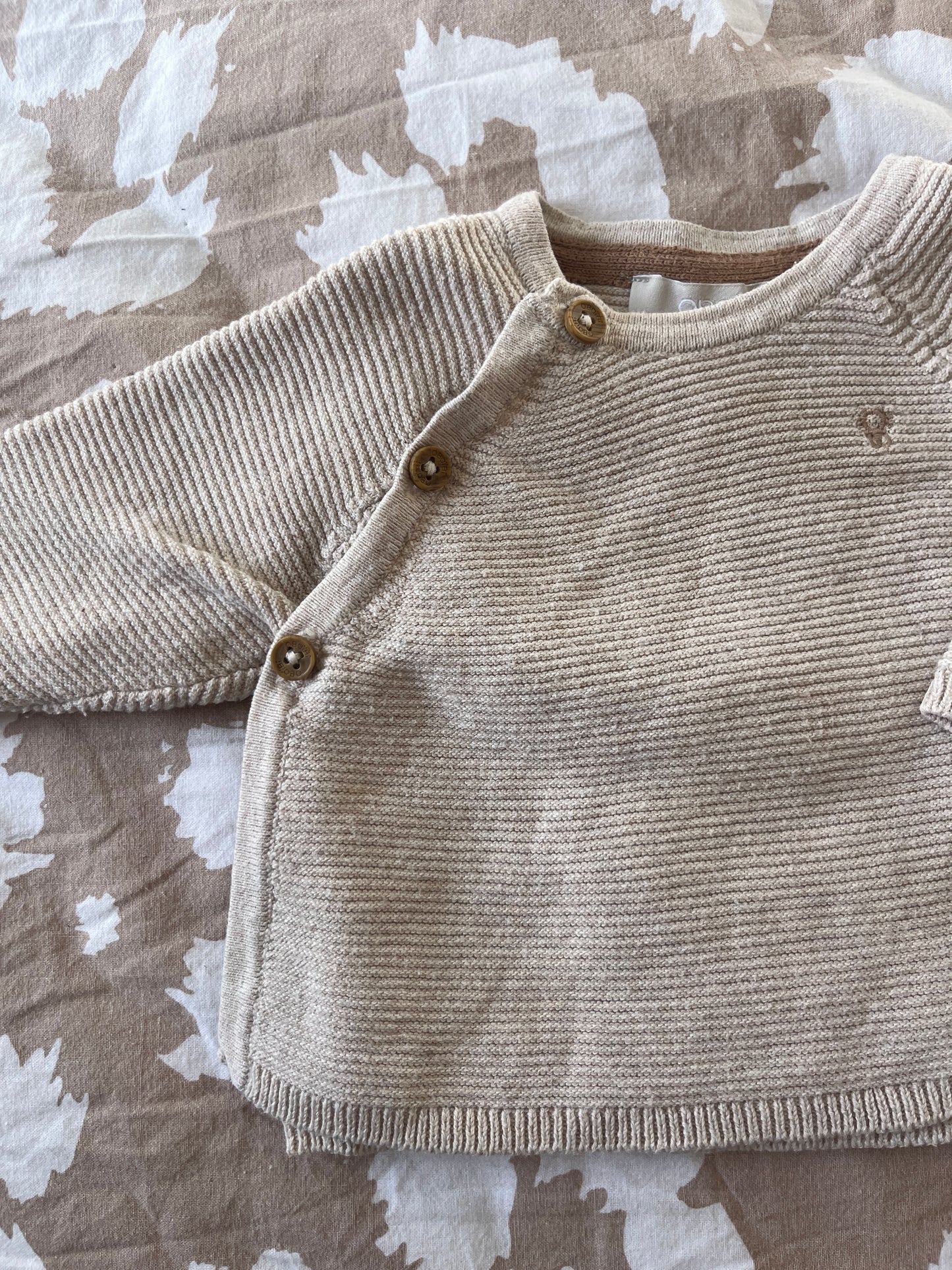 Brassière en maille tricot beige - 0 mois