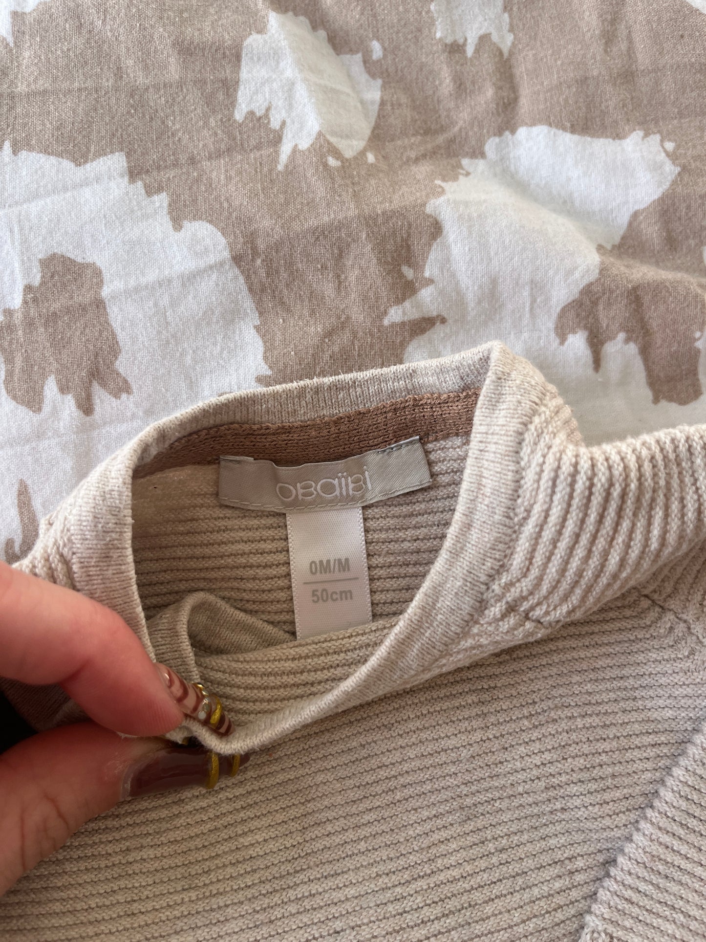 Brassière en maille tricot beige - 0 mois