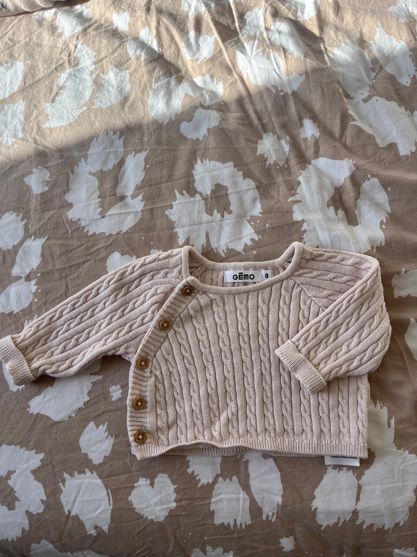Gilet brassière en maille beige - 0 mois