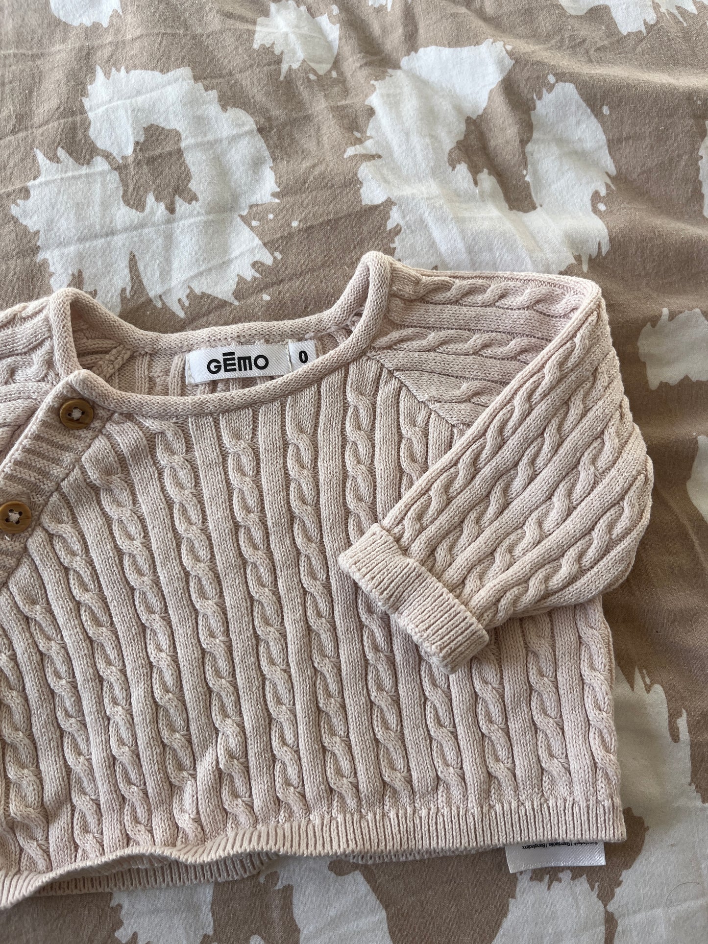 Gilet brassière en maille beige - 0 mois