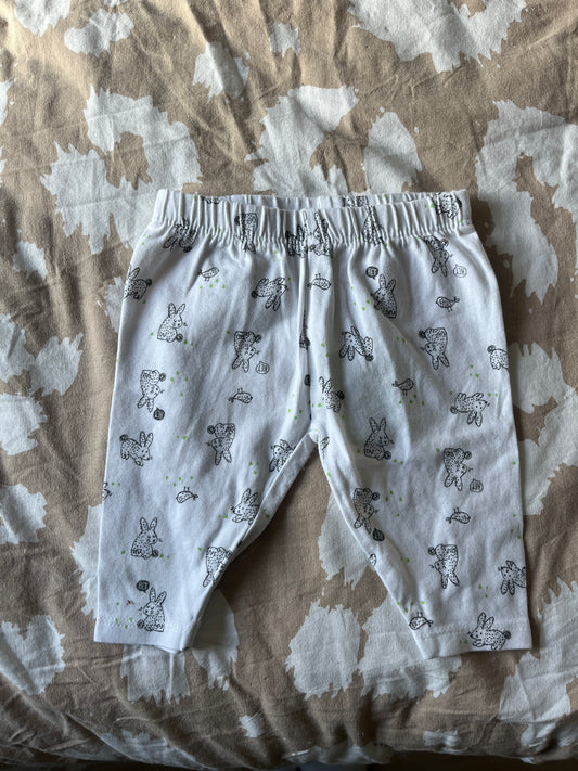 Legging en coton motifs lapins - 0/1 mois
