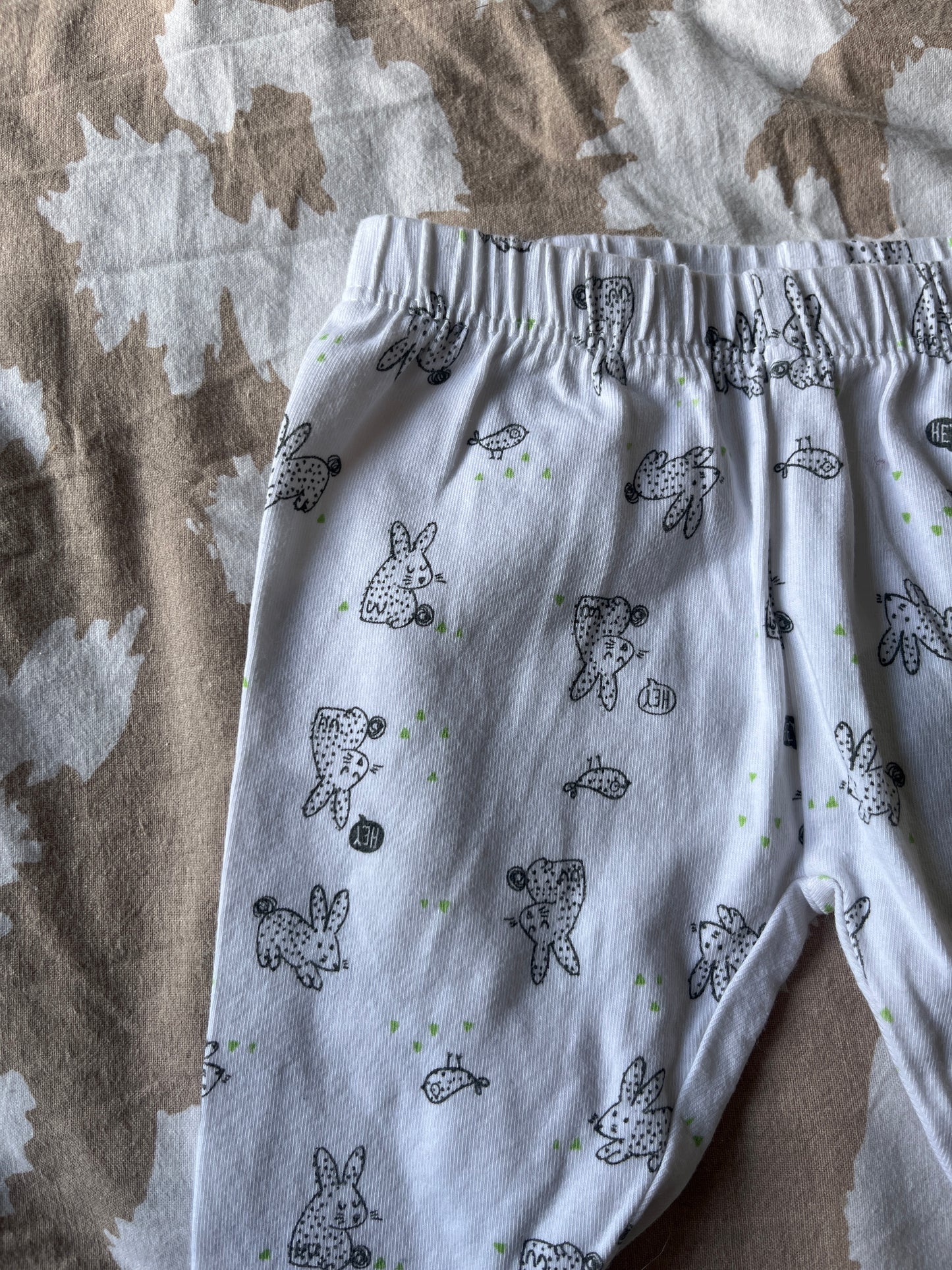 Legging en coton motifs lapins - 0/1 mois