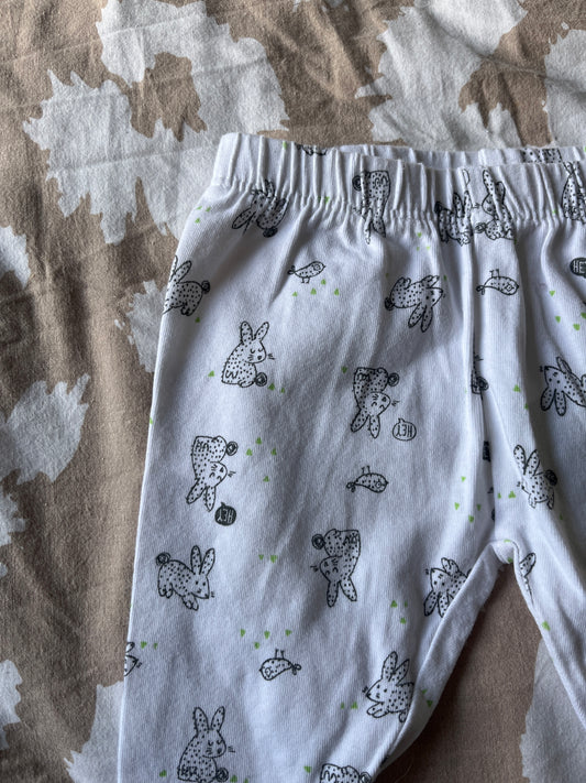 Legging en coton motifs lapins - 0/1 mois