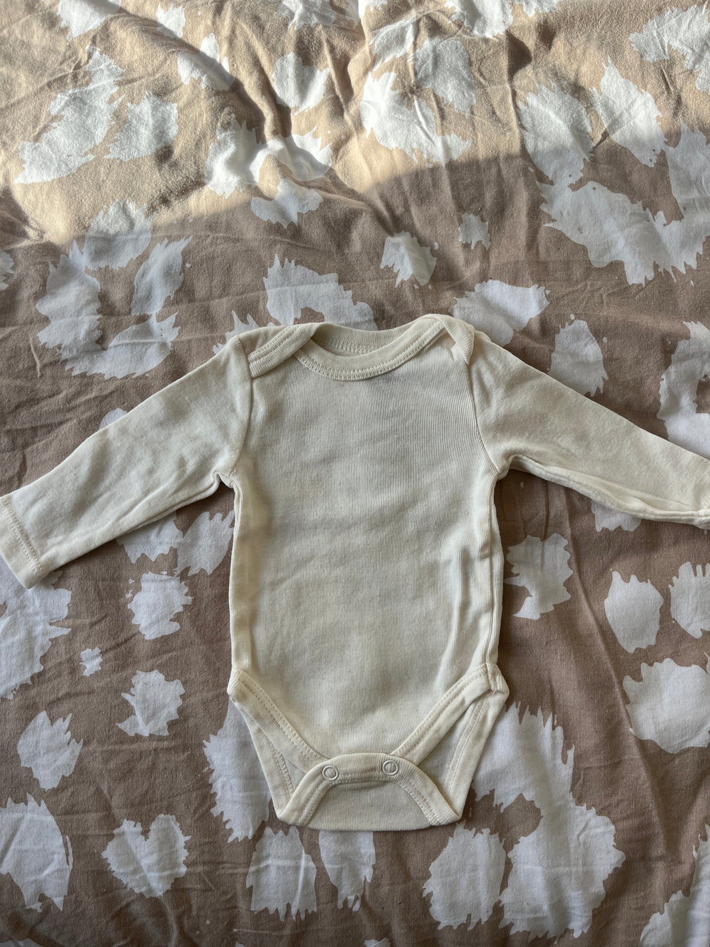 Body manches longues uni jaune pale - naissance