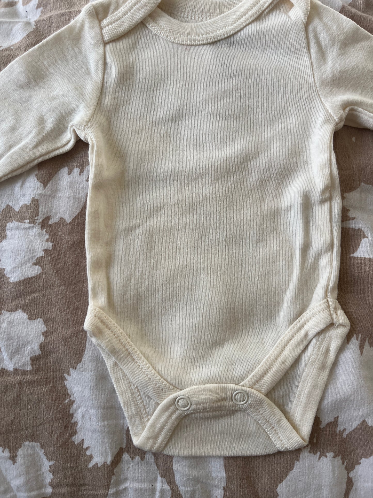 Body manches longues uni jaune pale - naissance