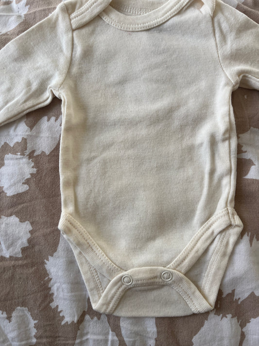 Body manches longues uni jaune pale - naissance