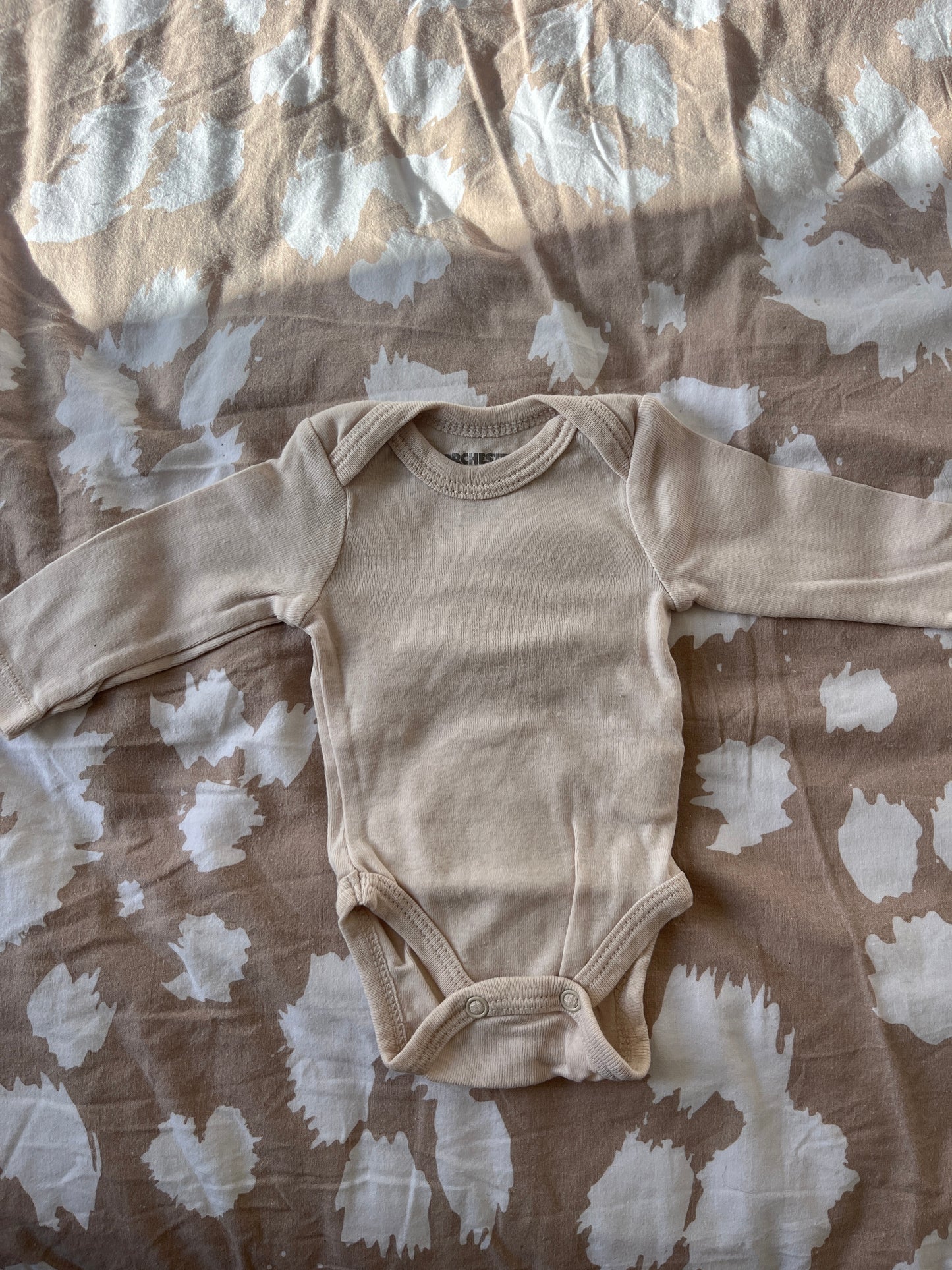 Body manches longues uni beige clair - naissance
