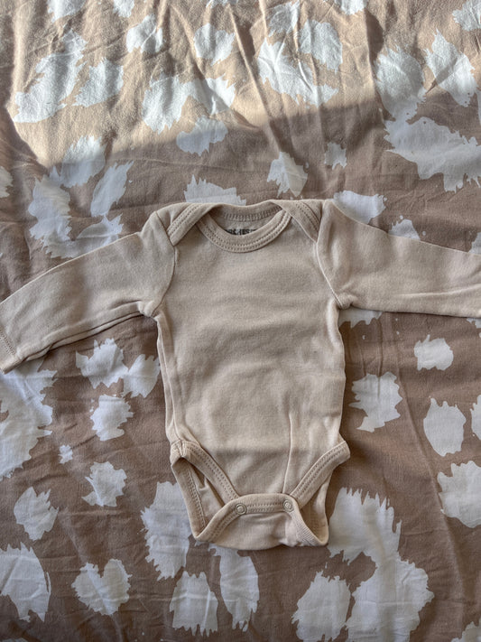 Body manches longues uni beige clair - naissance