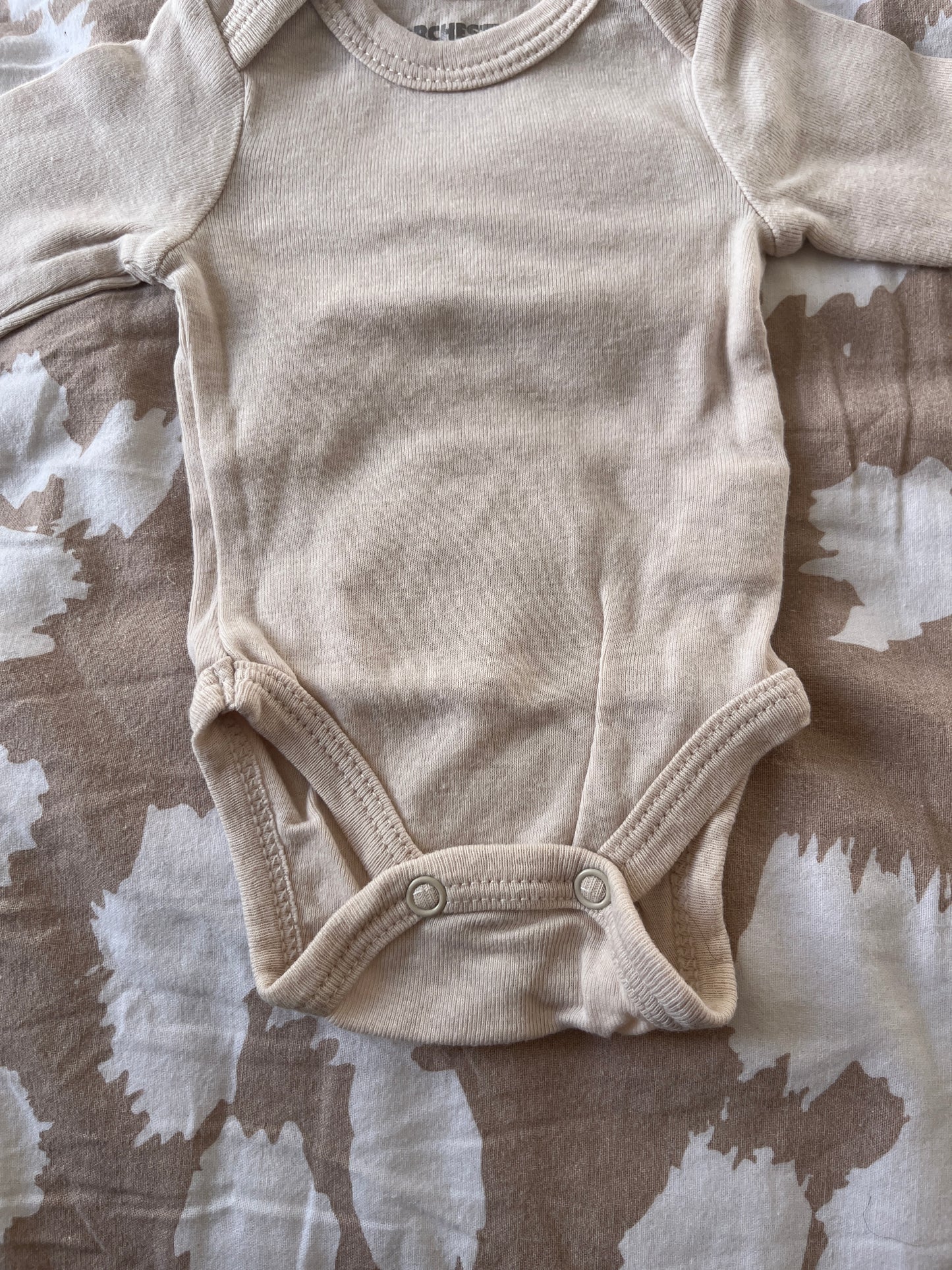Body manches longues uni beige clair - naissance