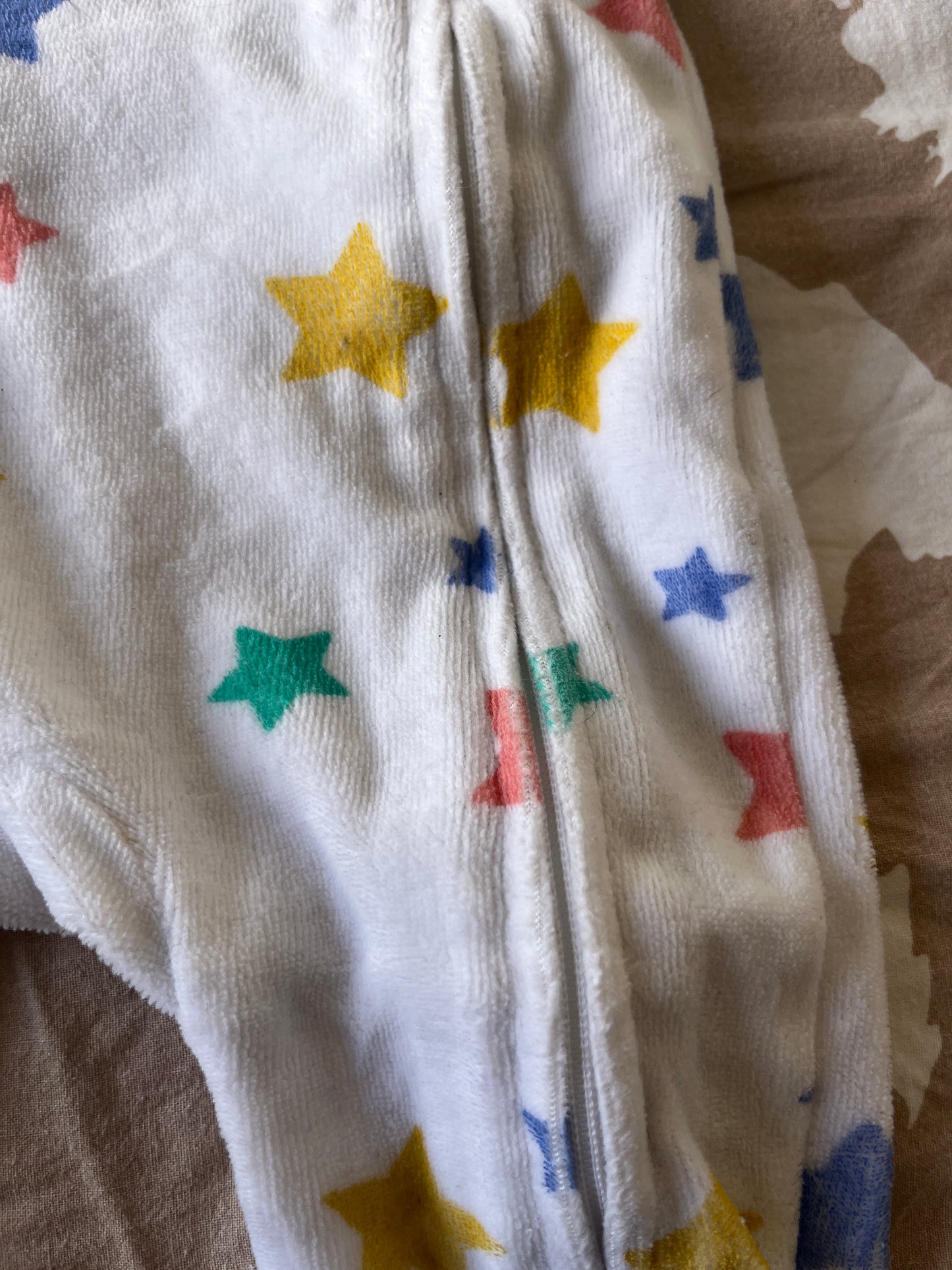 Pyjama en velours à zip motifs étoiles - 0 mois
