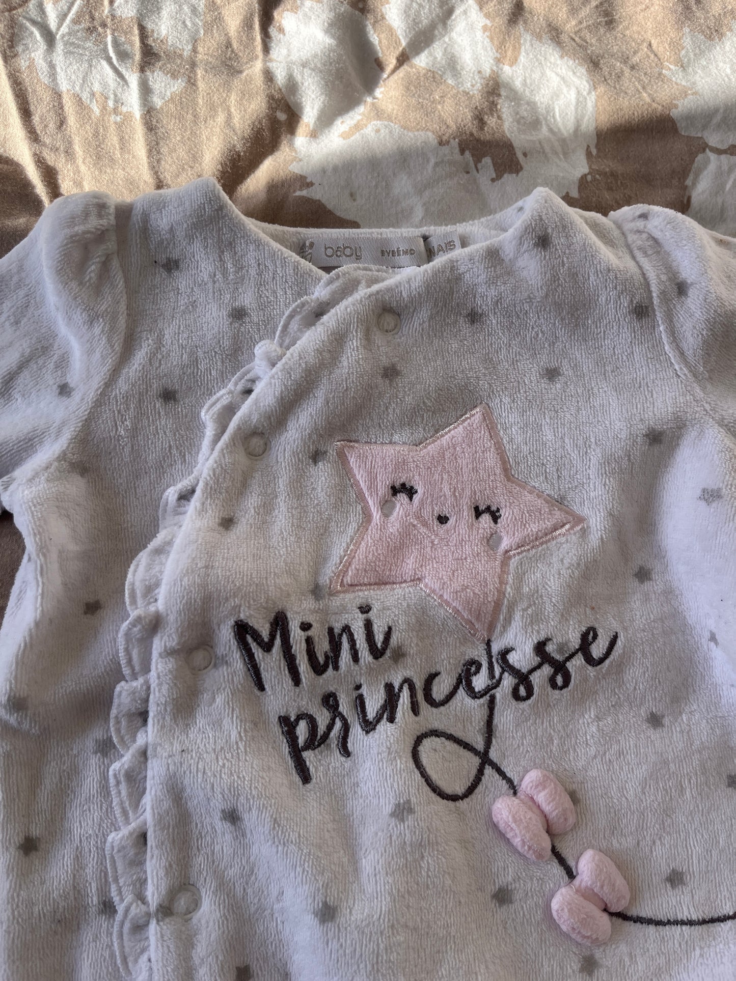 Pyjama en velours « Mini Princesse » - 0 mois