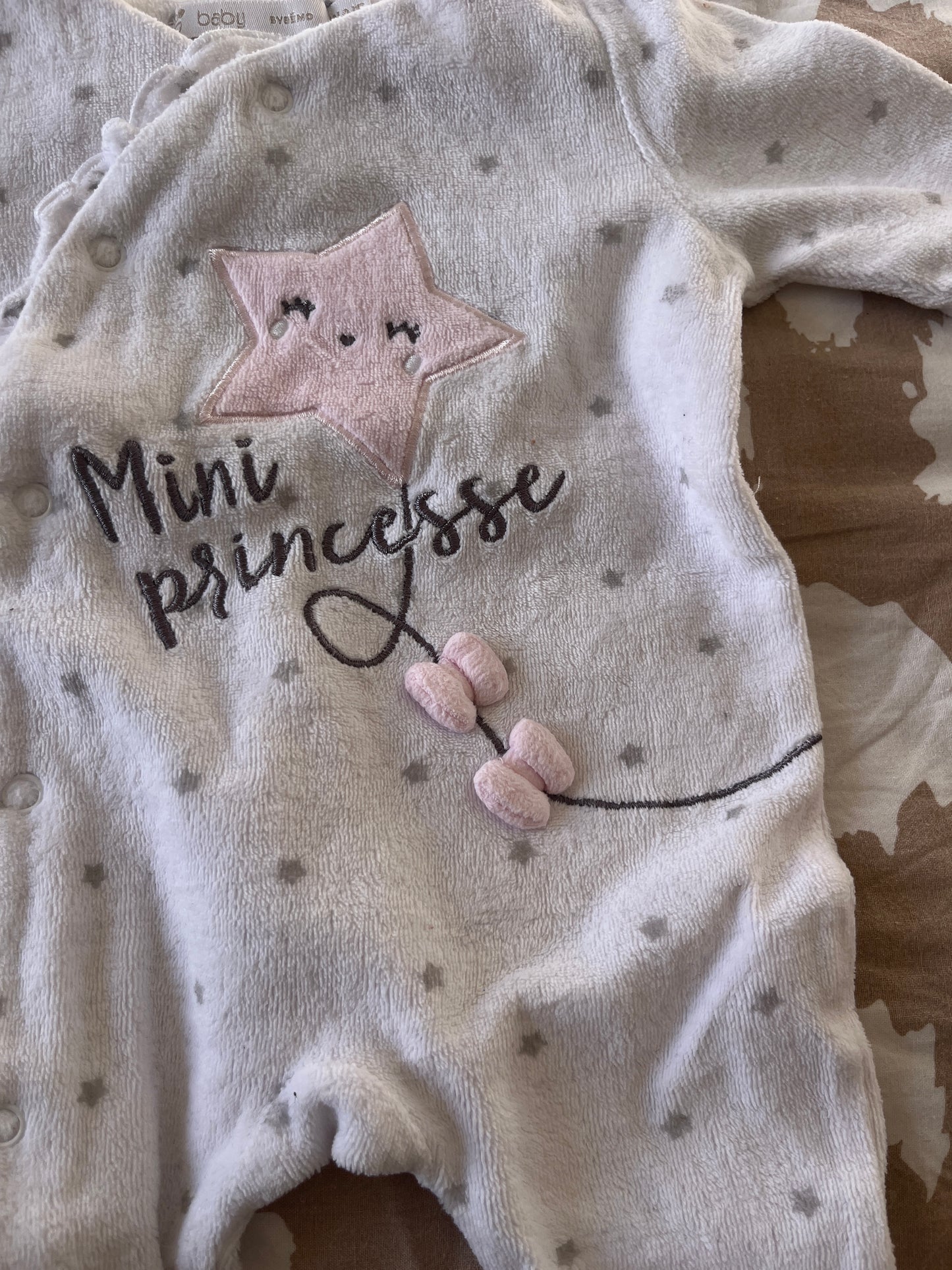Pyjama en velours « Mini Princesse » - 0 mois