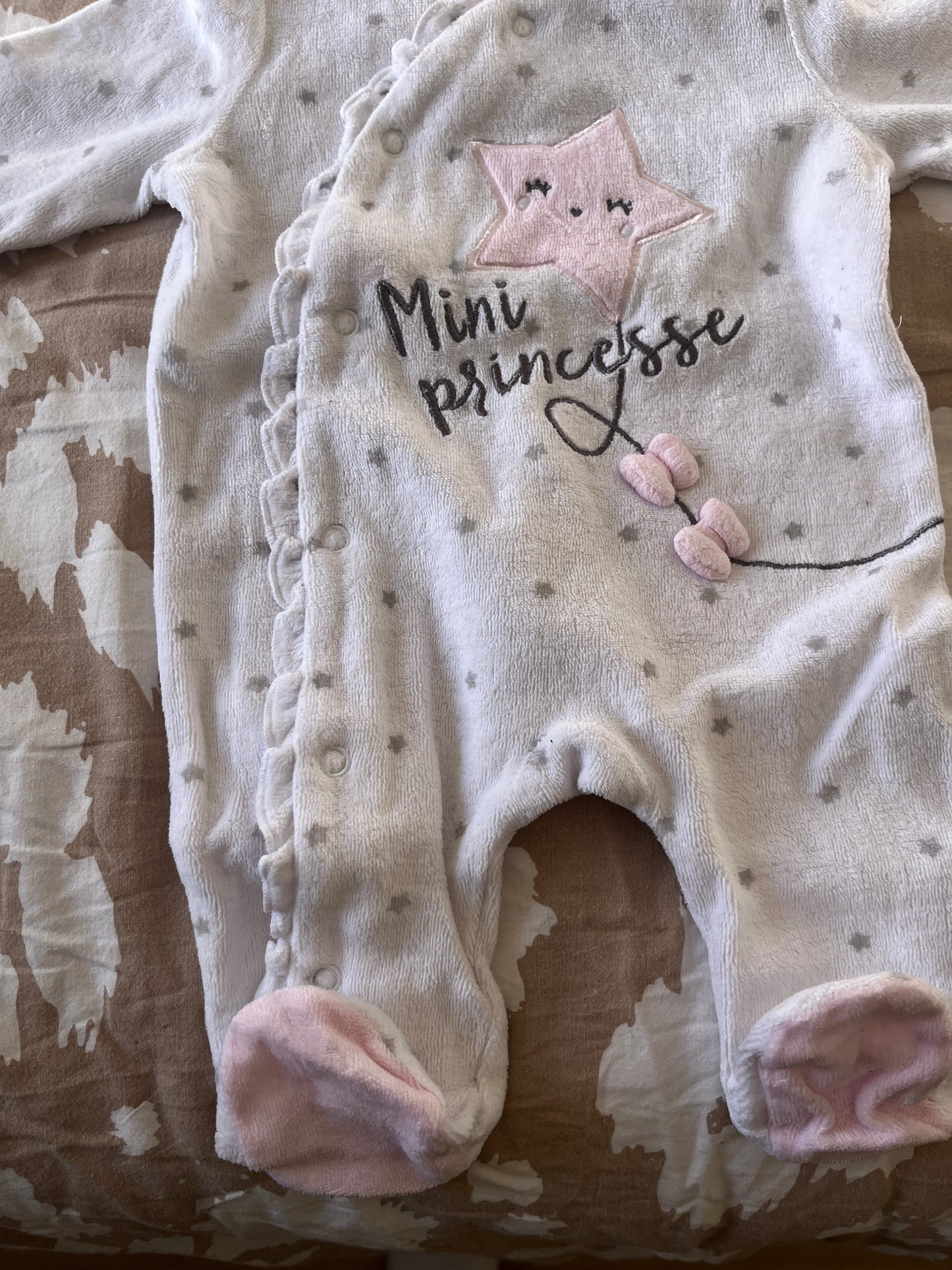 Pyjama en velours « Mini Princesse » - 0 mois