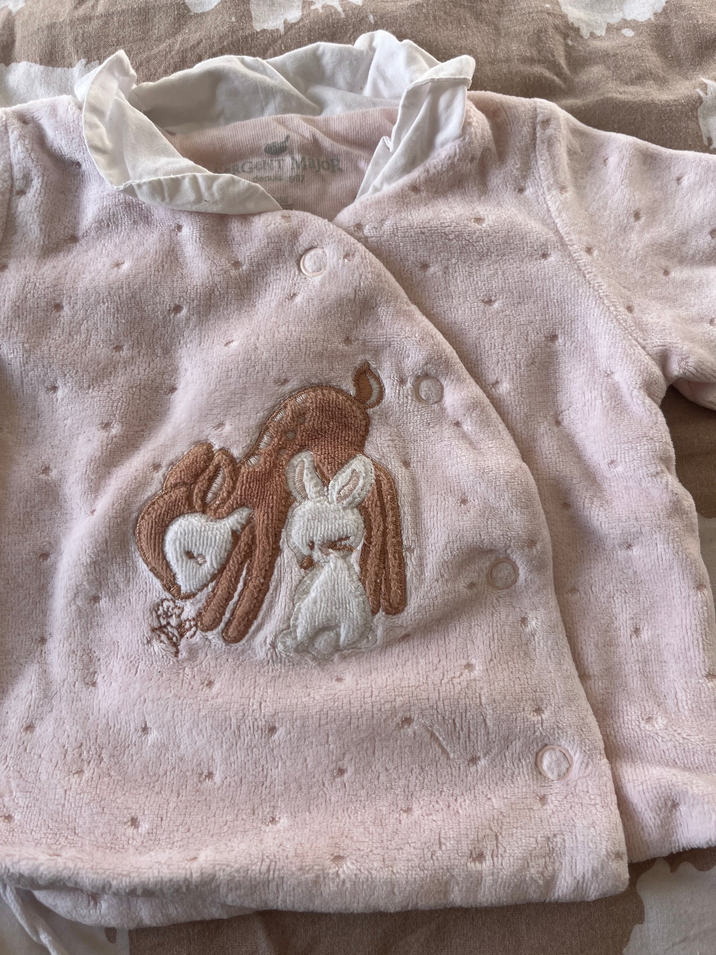 Brassière en velours rose pale Sergent Major - naissance (50 cm)