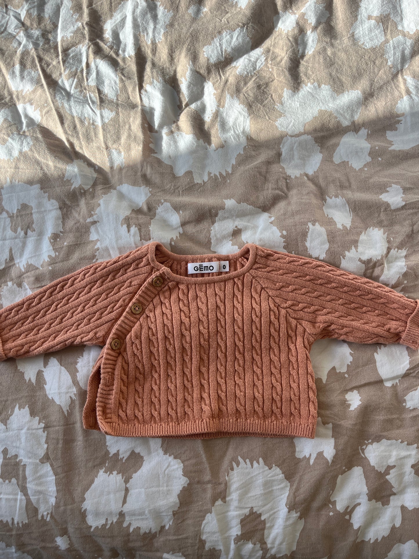 Gilet brassière en maille rose foncé - 0 mois