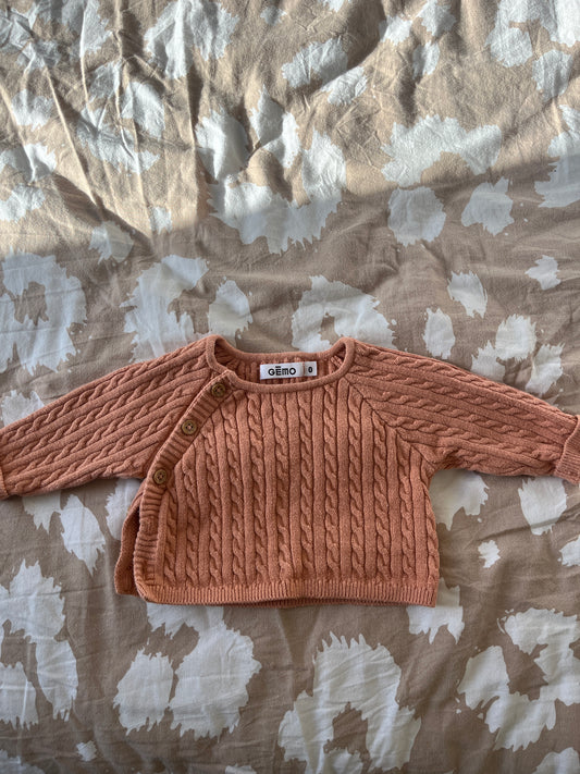 Gilet brassière en maille rose foncé - 0 mois