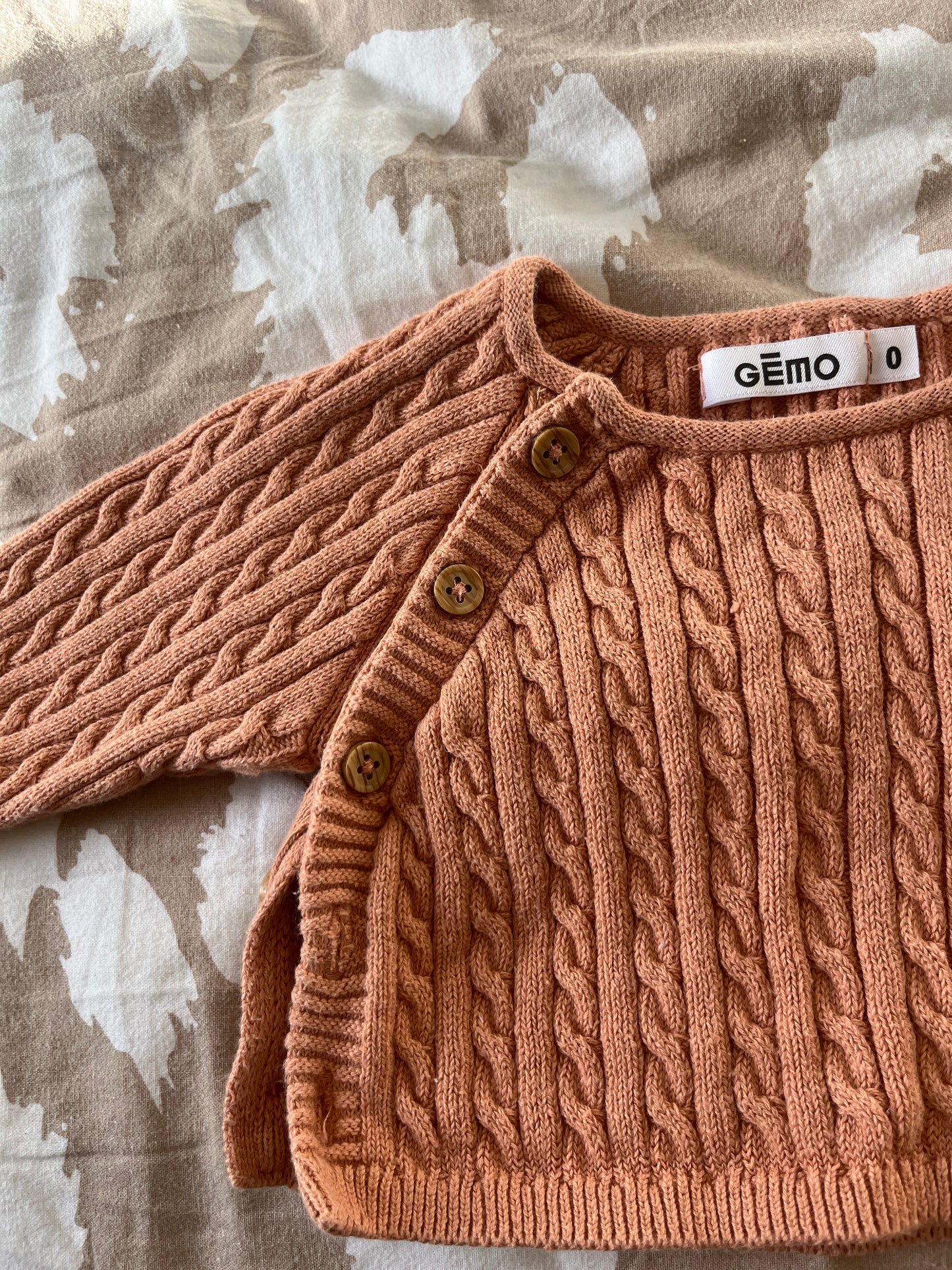 Gilet brassière en maille rose foncé - 0 mois