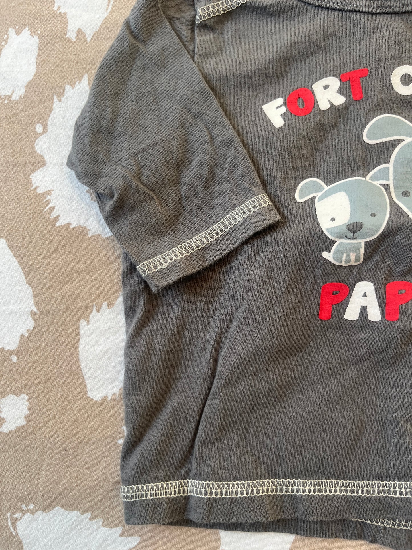T-shirt à manches longues avec chiens « fort comme papa ! » - 3 mois