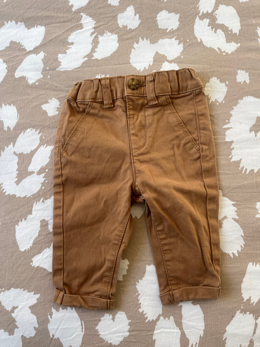 Pantalon type chino camel avec ourlets - 3 mois