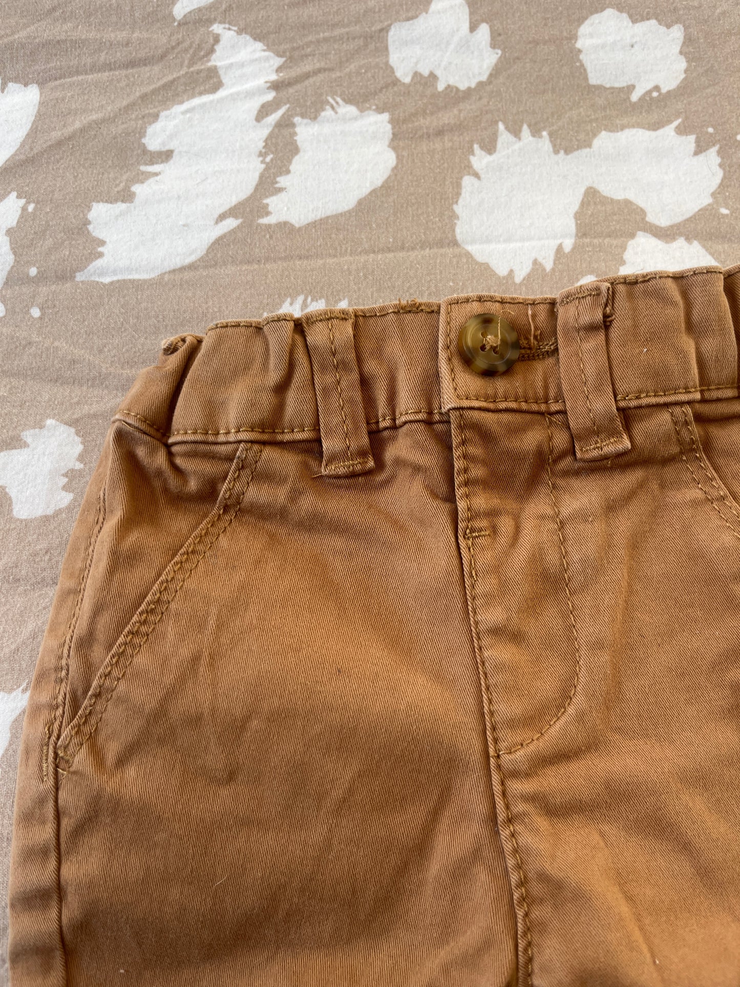Pantalon type chino camel avec ourlets - 3 mois