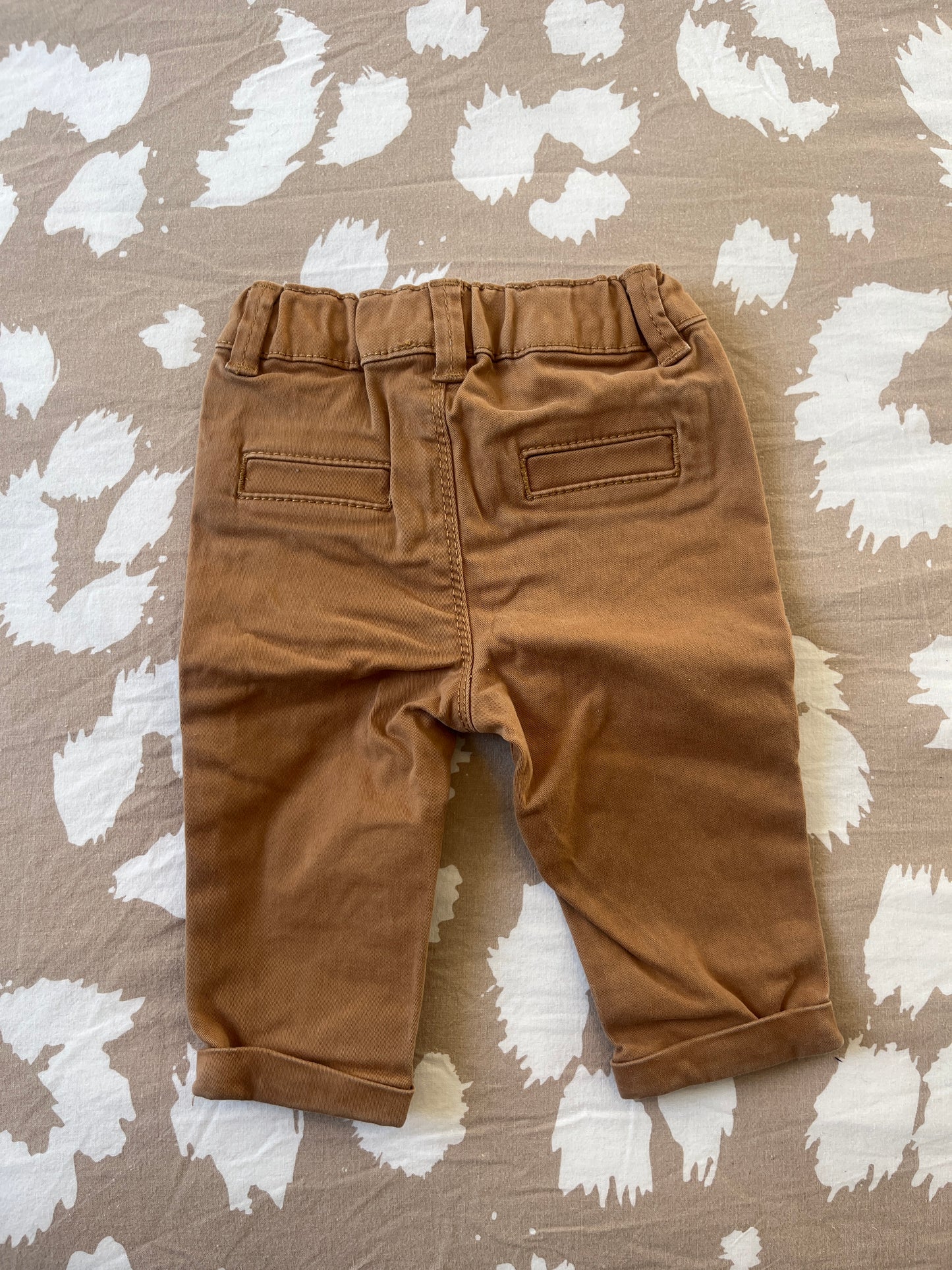 Pantalon type chino camel avec ourlets - 3 mois