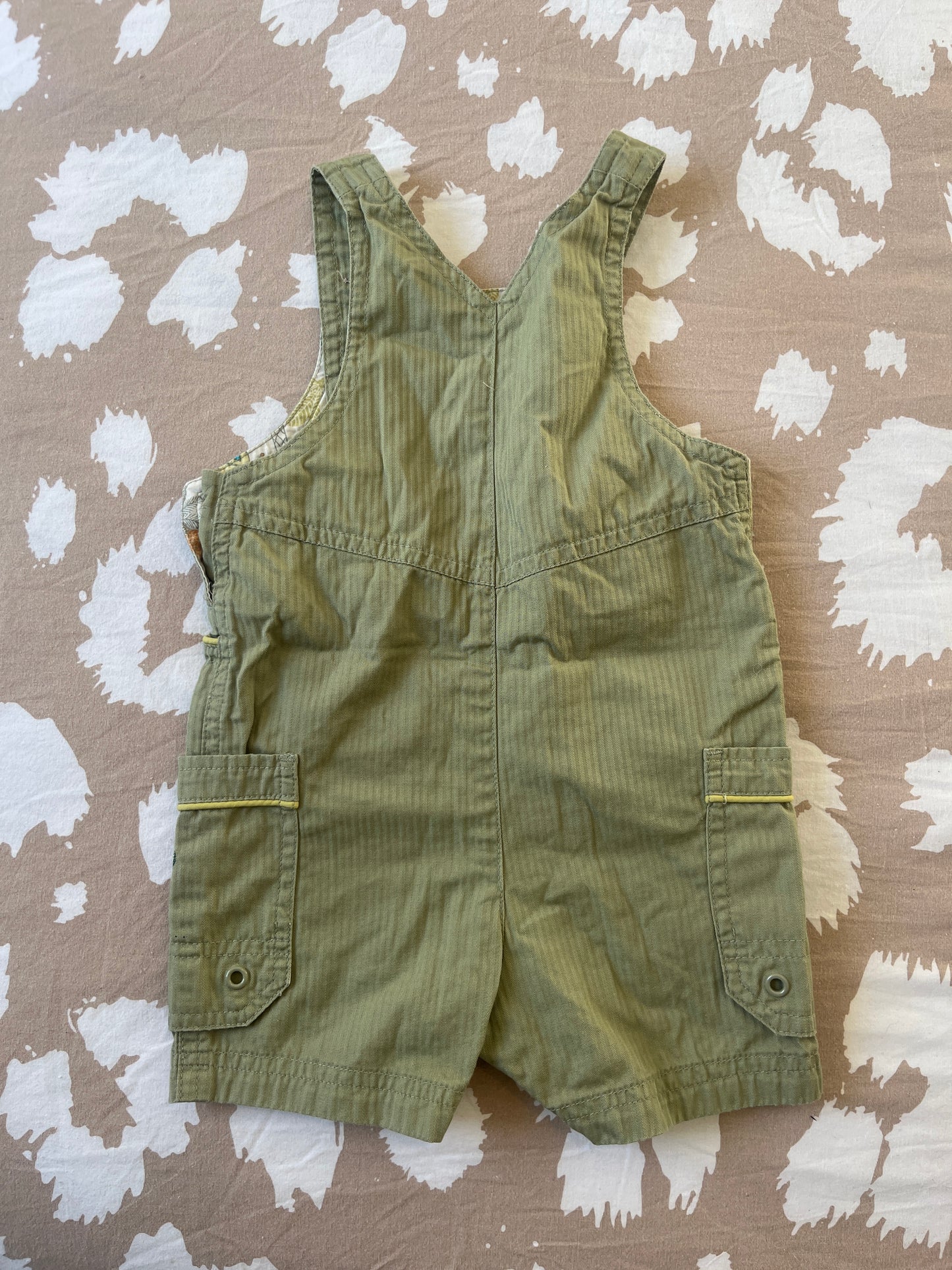 Salopette vert avec coutures jaunes Sergent Major - 3 mois