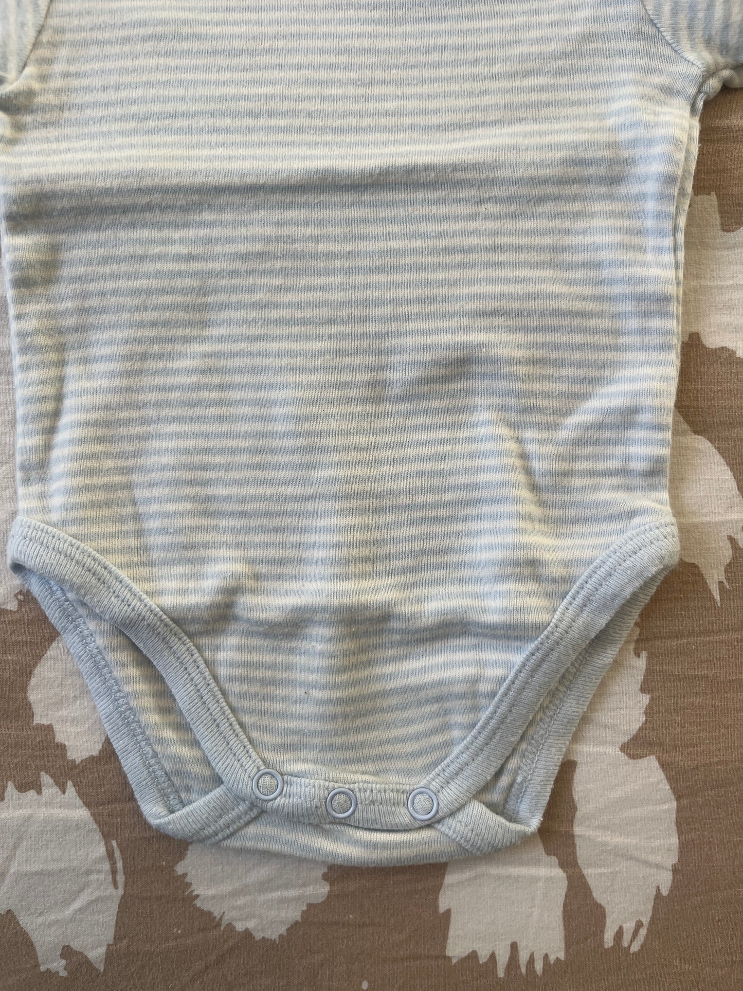 Body à manches courtes rayé bleu et blanc - 3 mois