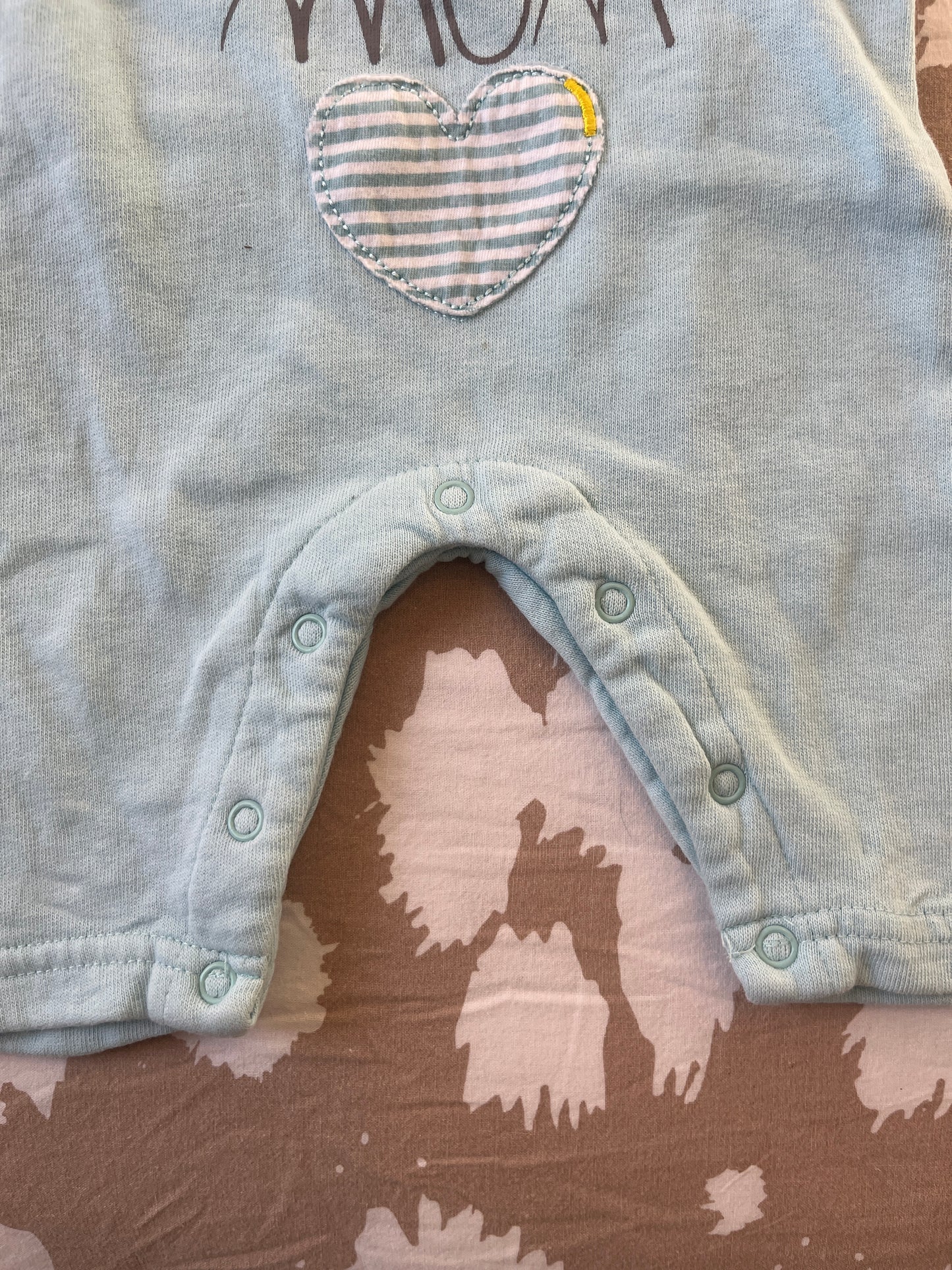 Salopette en jersey bleu « de tout mon cœur » - 3 mois