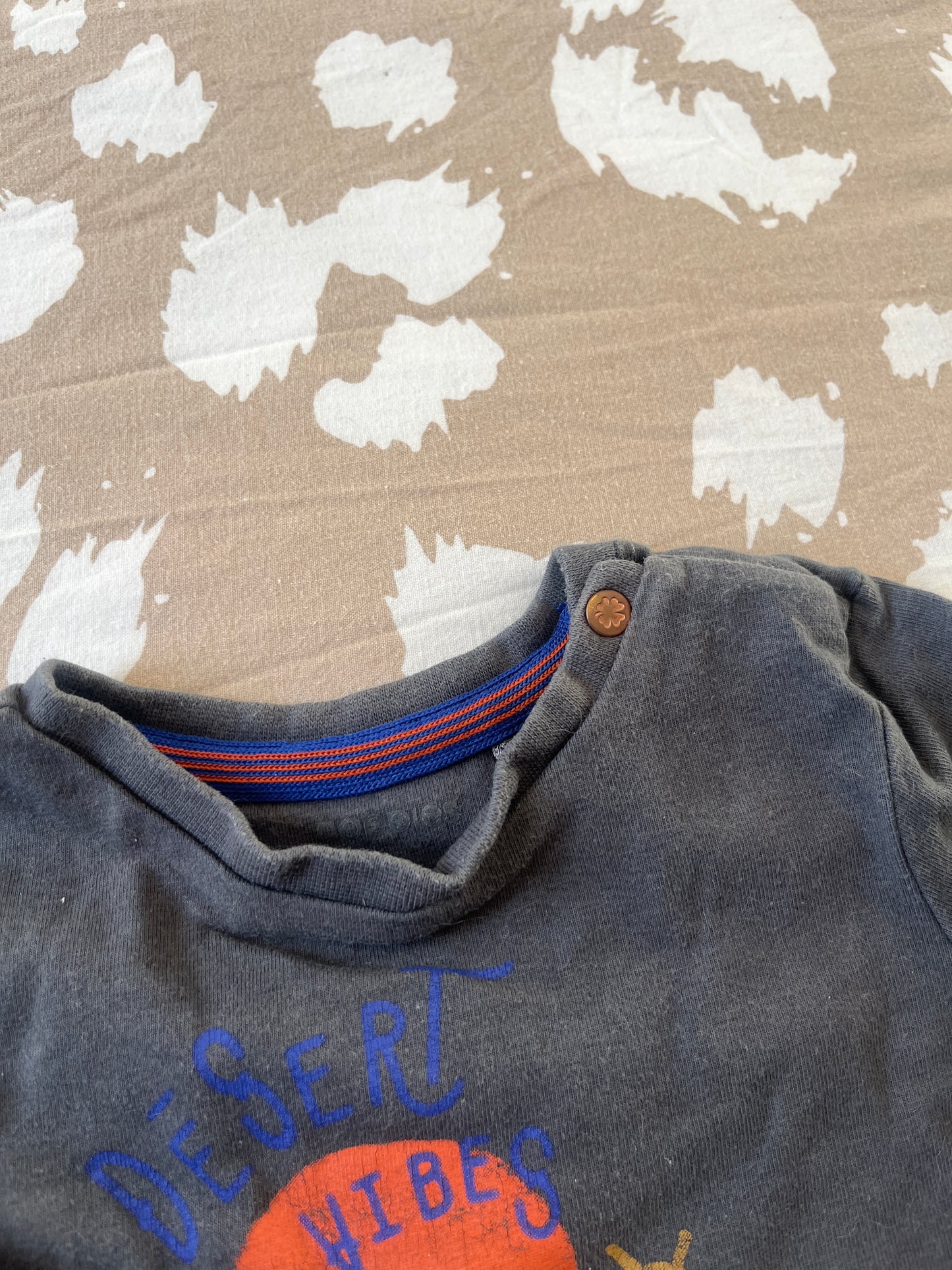 T-shirt à manches longues gris cactus « désert vibes » - 3 mois