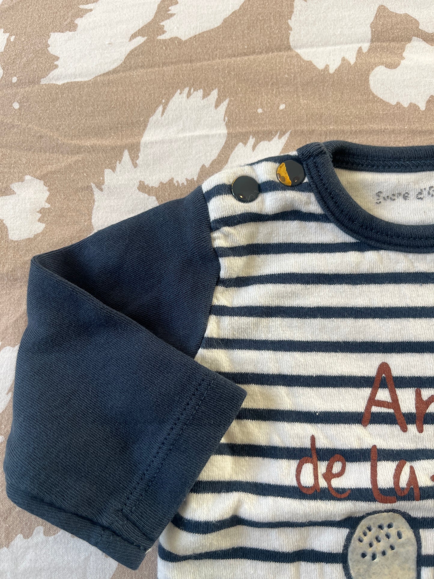 T-shirt à manches longues marinière écureuil « ami de la forêt » - 3 mois