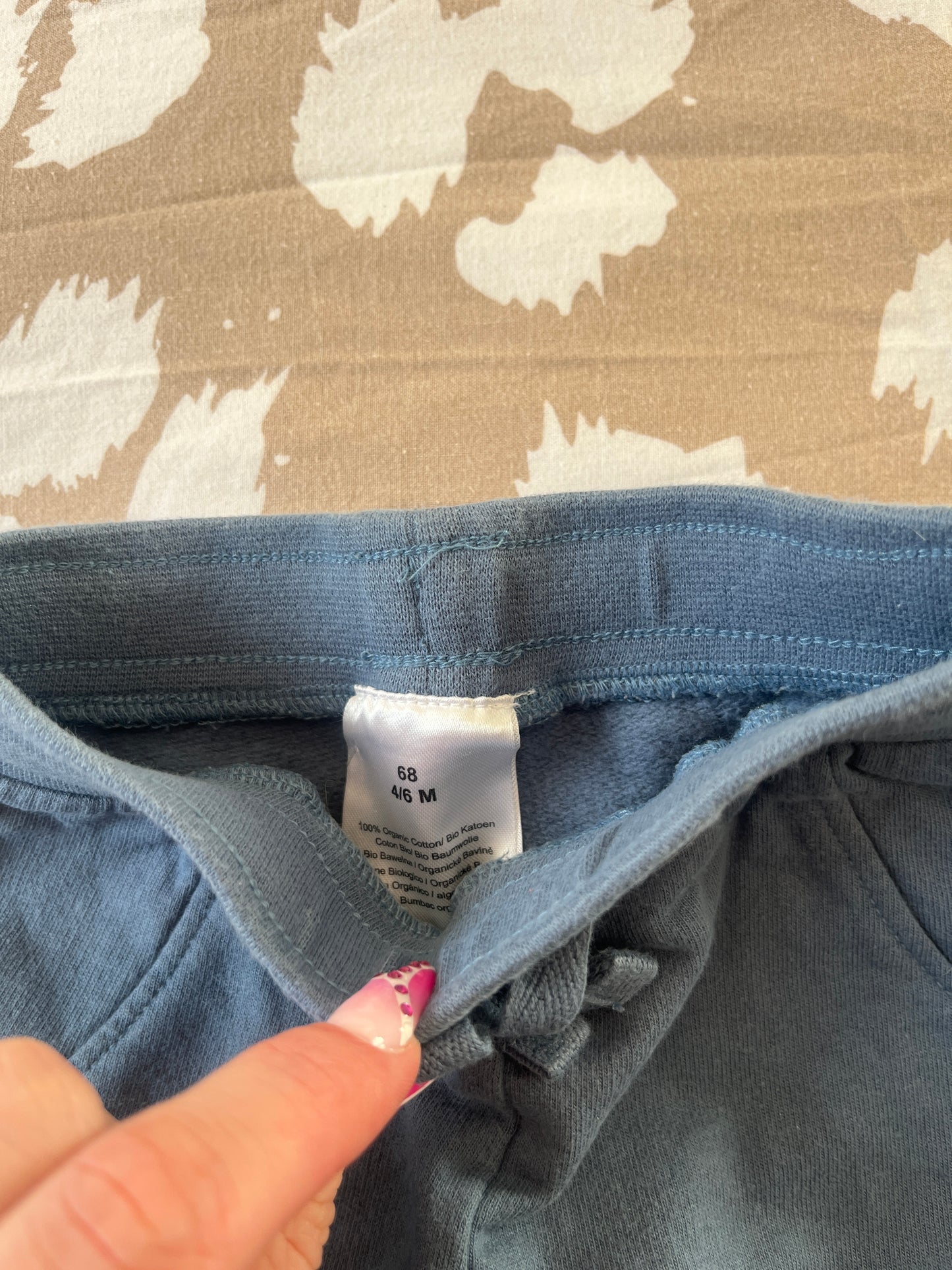 Jogging bleu sans poches - 4/6 mois
