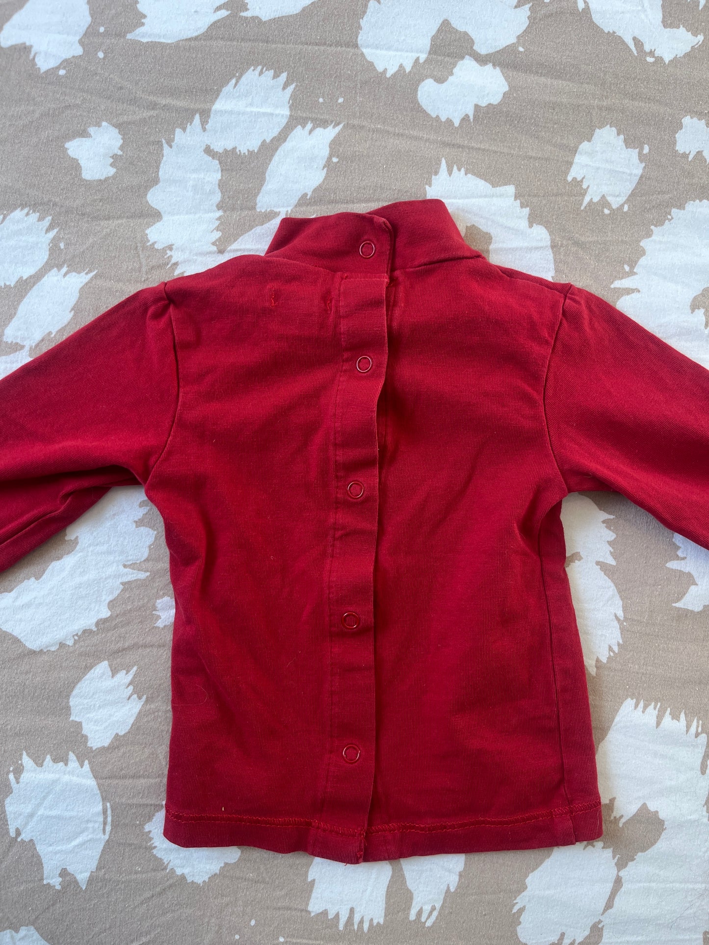 T-shirt à manches longues rouge avec col roulé « wild Little chef » - 3 mois