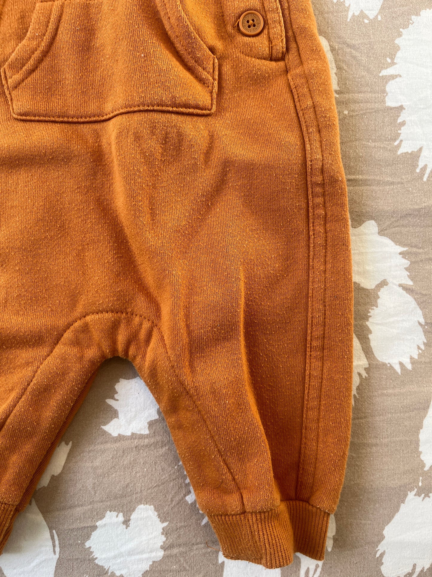 Salopette en jersey camel « Hello » - 3 mois
