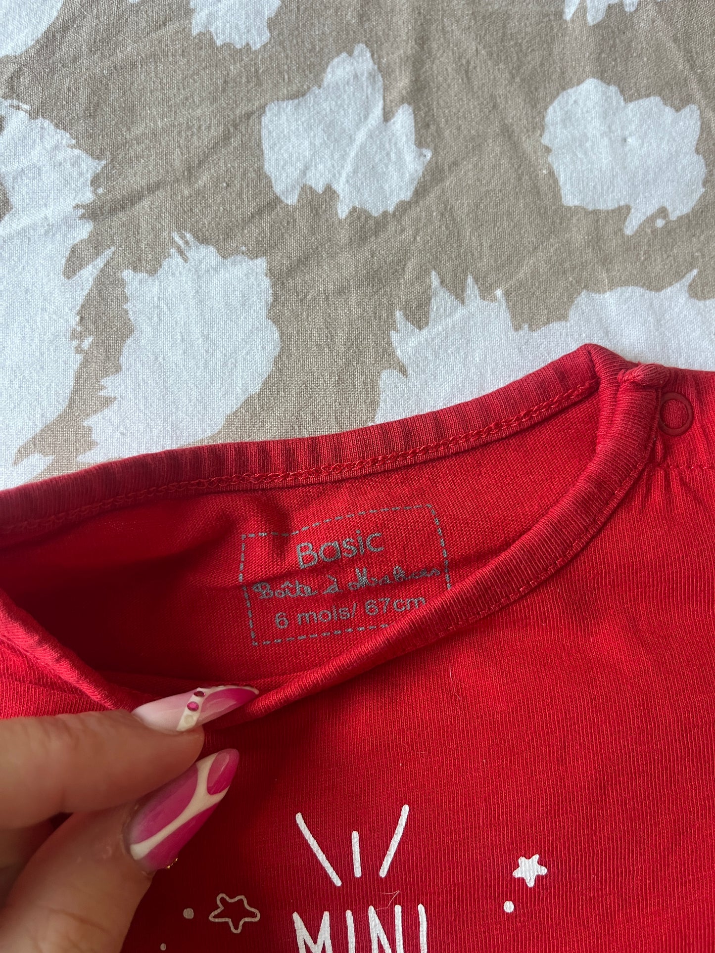 T-shirt à manches longues rouge « mini astronaute » - 6 mois