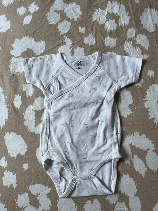 Body à manches courtes blanc avec poissons - 6 mois
