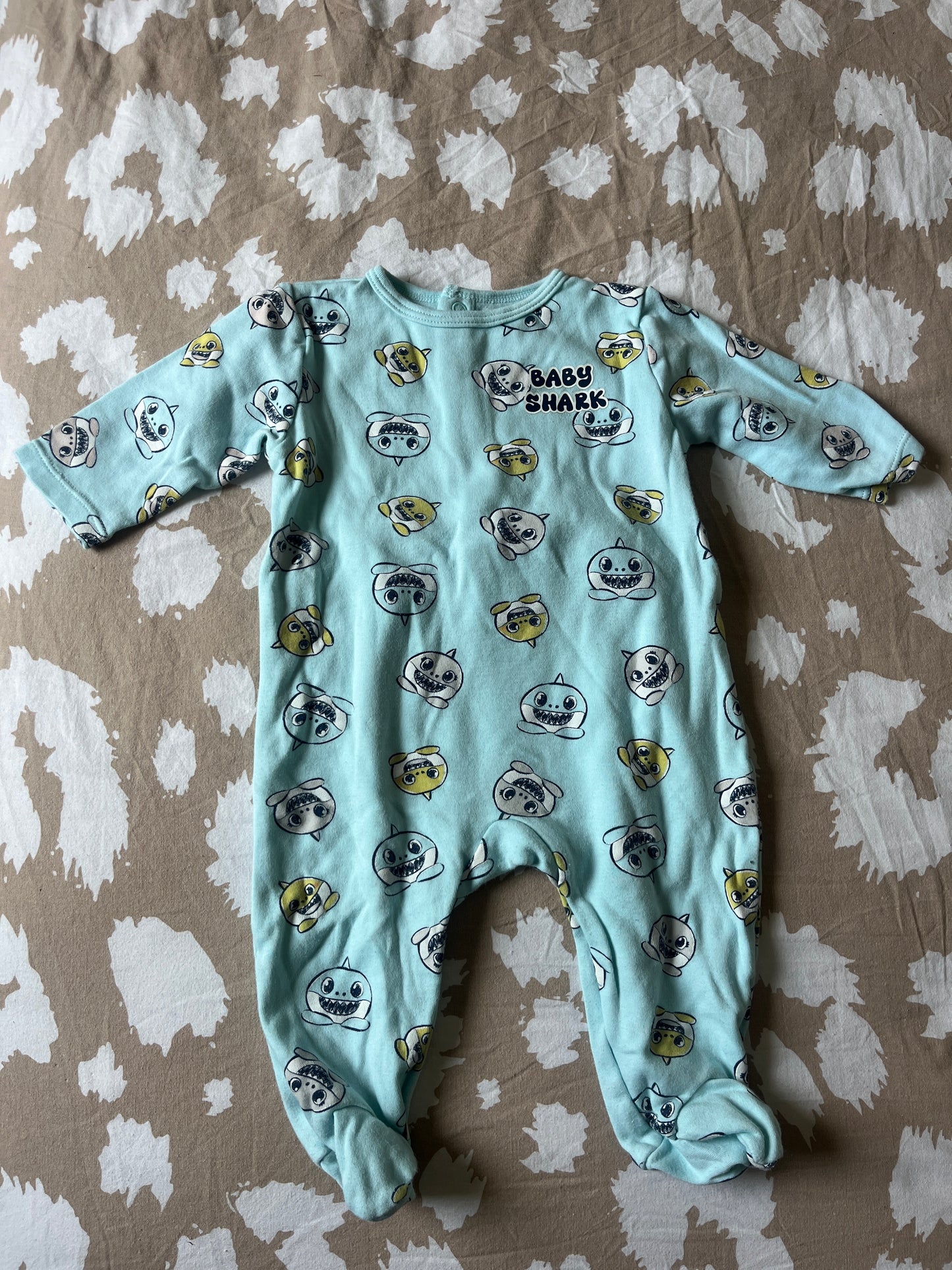 Pyjama bleu cyan Baby Shark - 6 mois