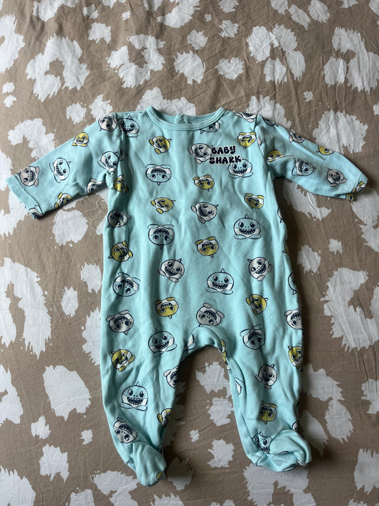 Pyjama bleu cyan Baby Shark - 6 mois