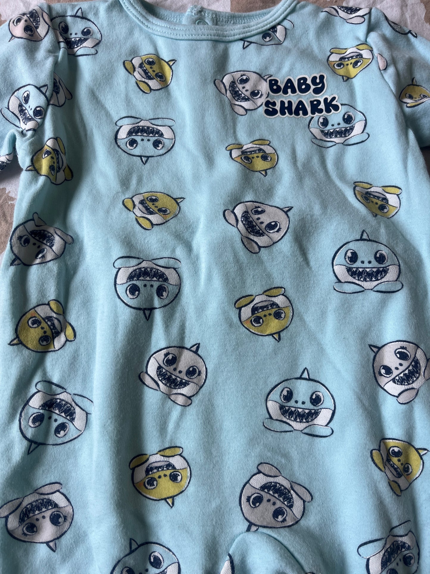 Pyjama bleu cyan Baby Shark - 6 mois
