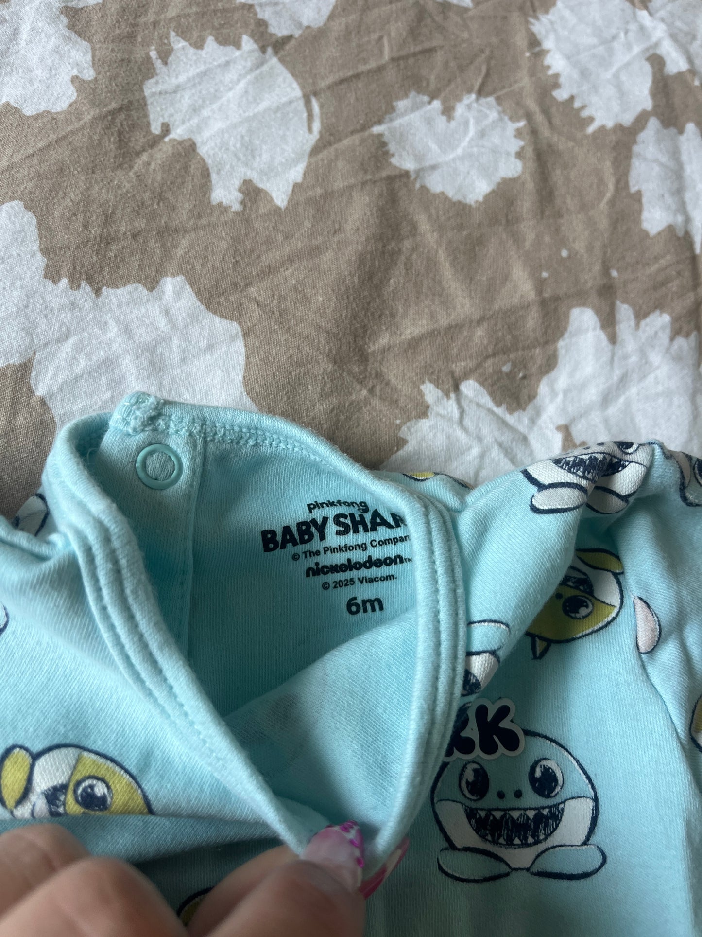 Pyjama bleu cyan Baby Shark - 6 mois