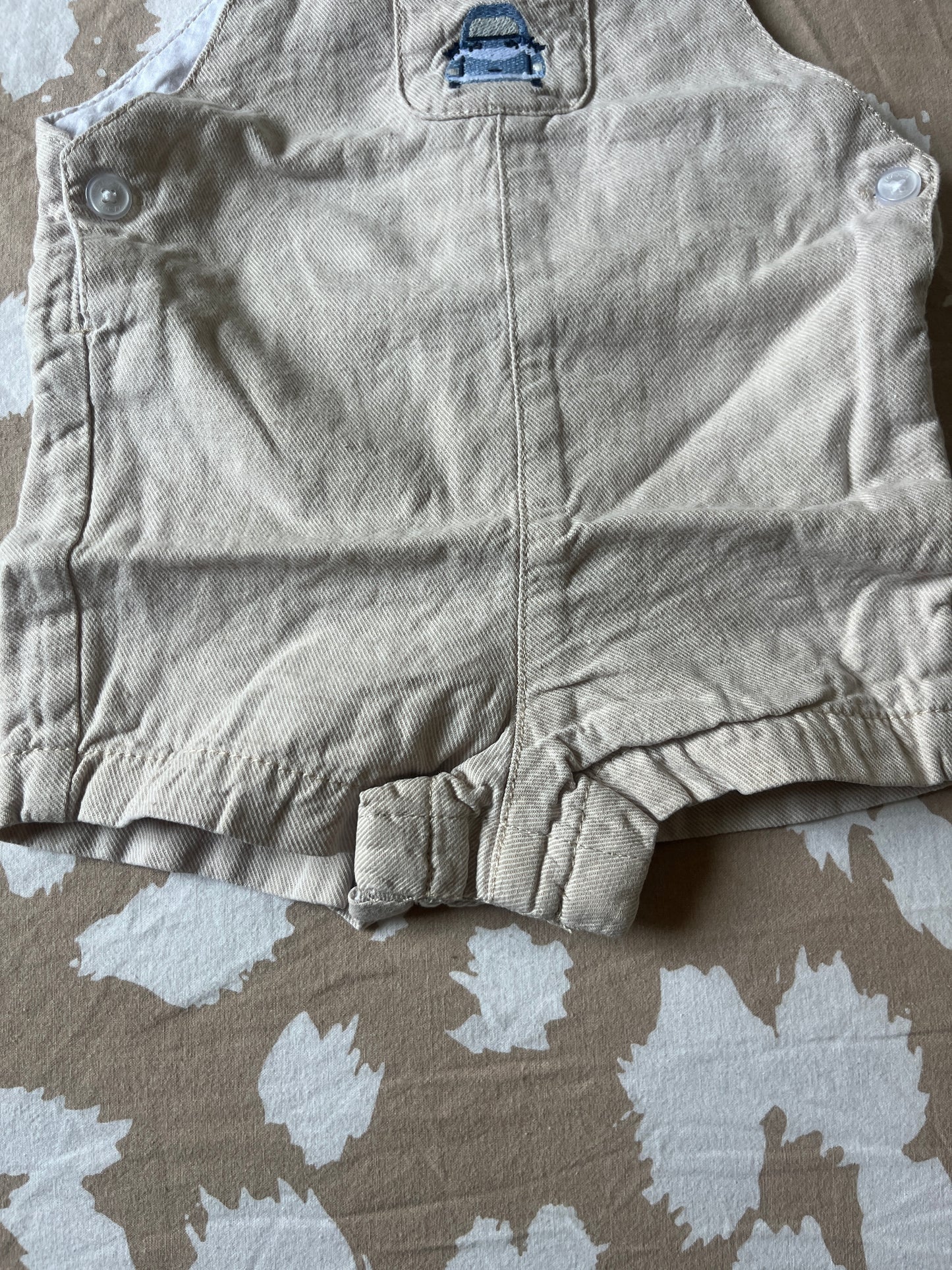 Salopette short en jean beige Sergent Major - 6 mois