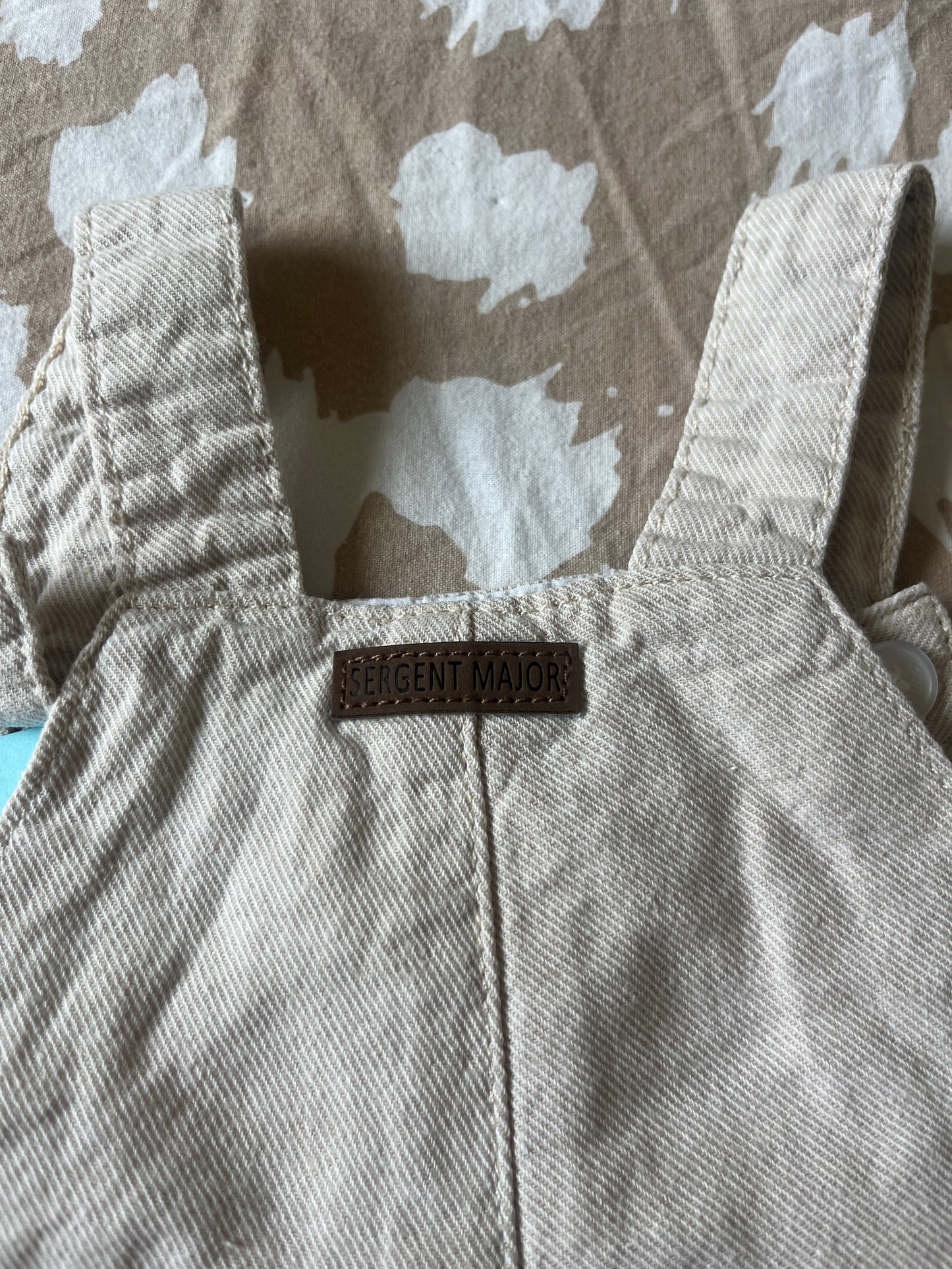 Salopette short en jean beige Sergent Major - 6 mois