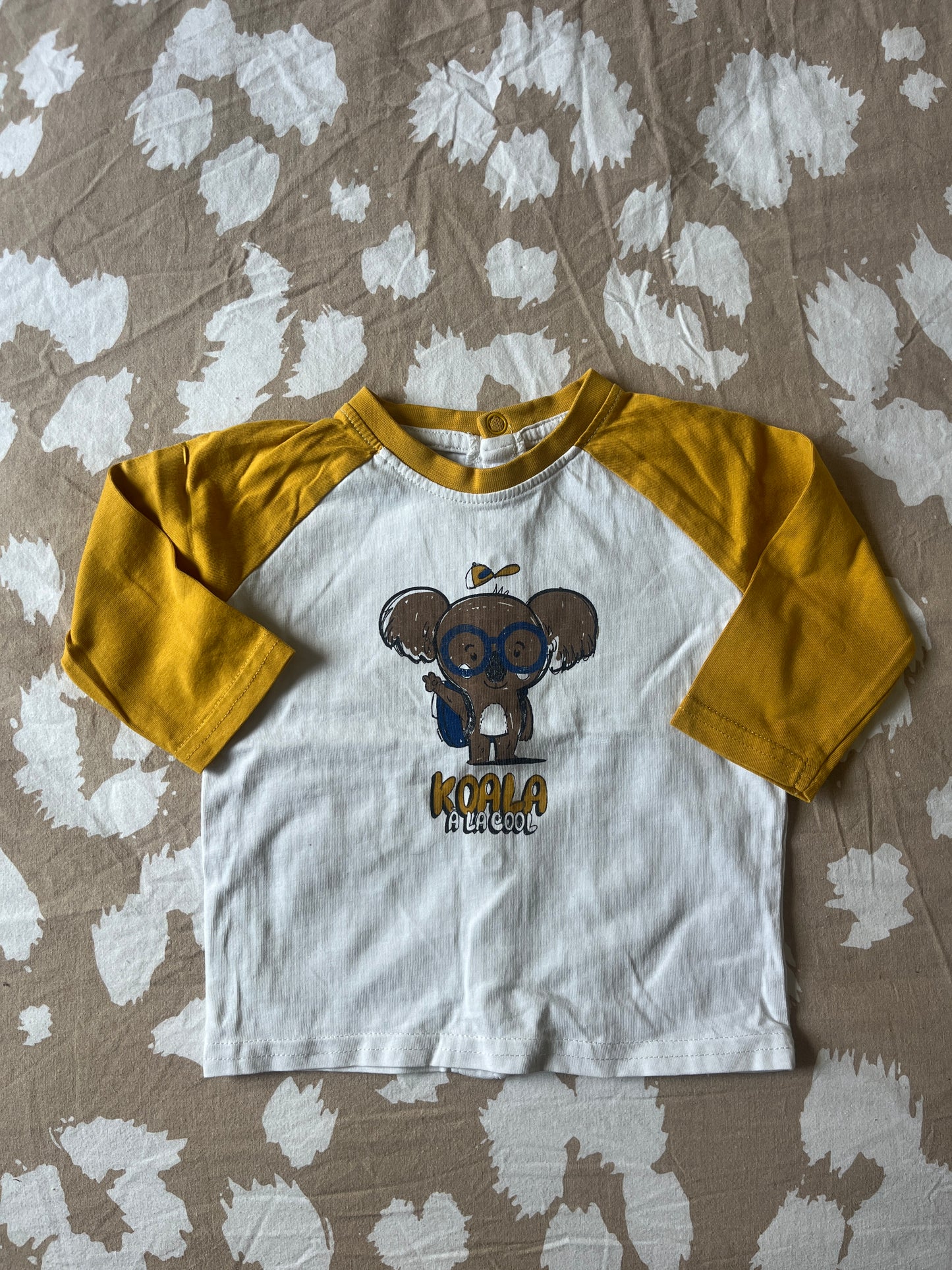 T-shirt bicolore à manches longues « koala à la cool » - 6 mois