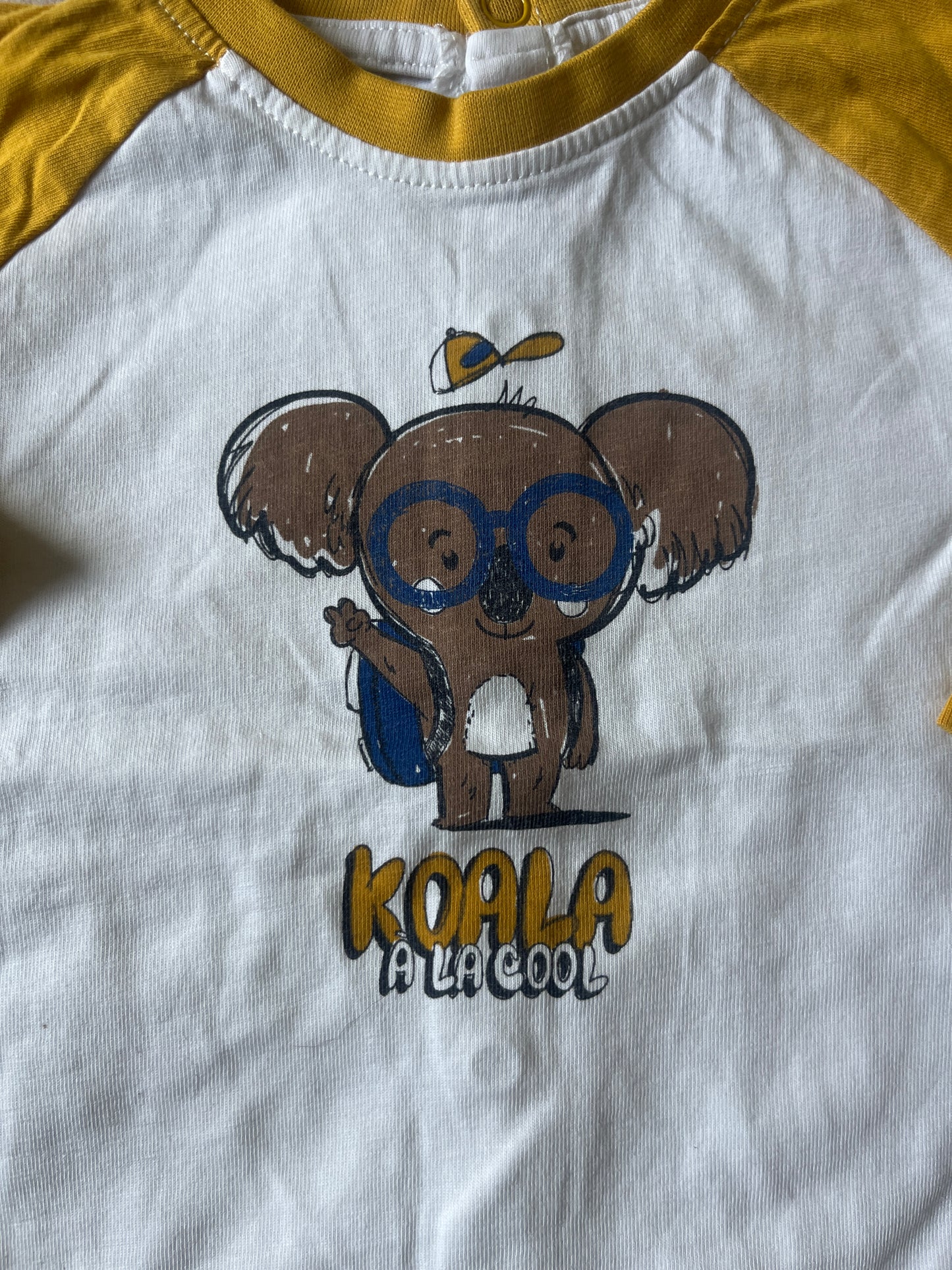 T-shirt bicolore à manches longues « koala à la cool » - 6 mois