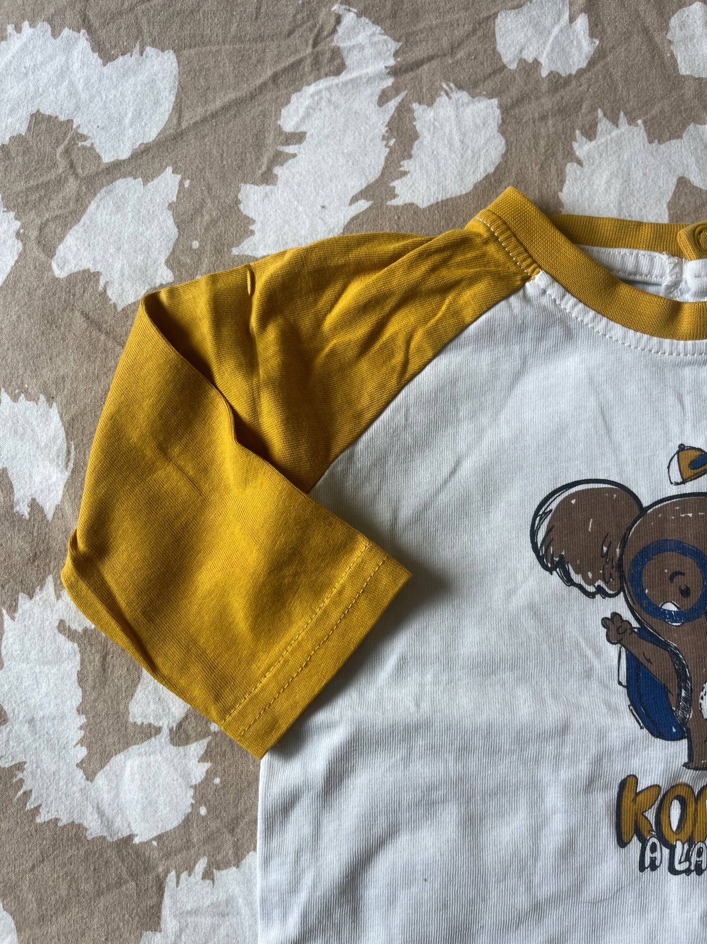 T-shirt bicolore à manches longues « koala à la cool » - 6 mois