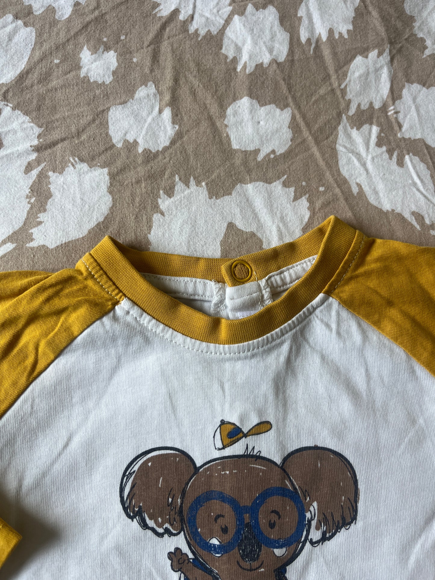 T-shirt bicolore à manches longues « koala à la cool » - 6 mois