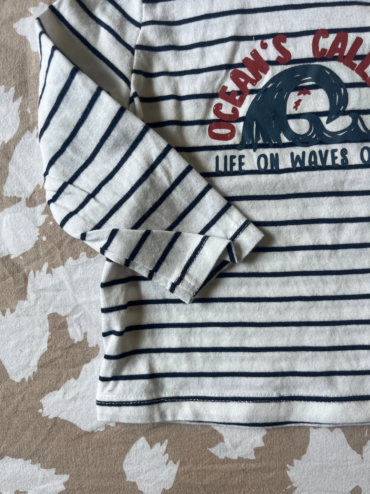 T-shirt à manches longues rayé « ocean’s calling » - 6 mois