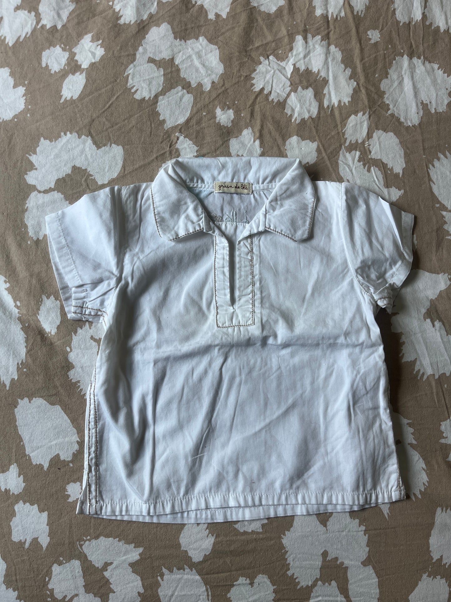 Chemise à manches courtes blanche Grain de Blé - 6 mois